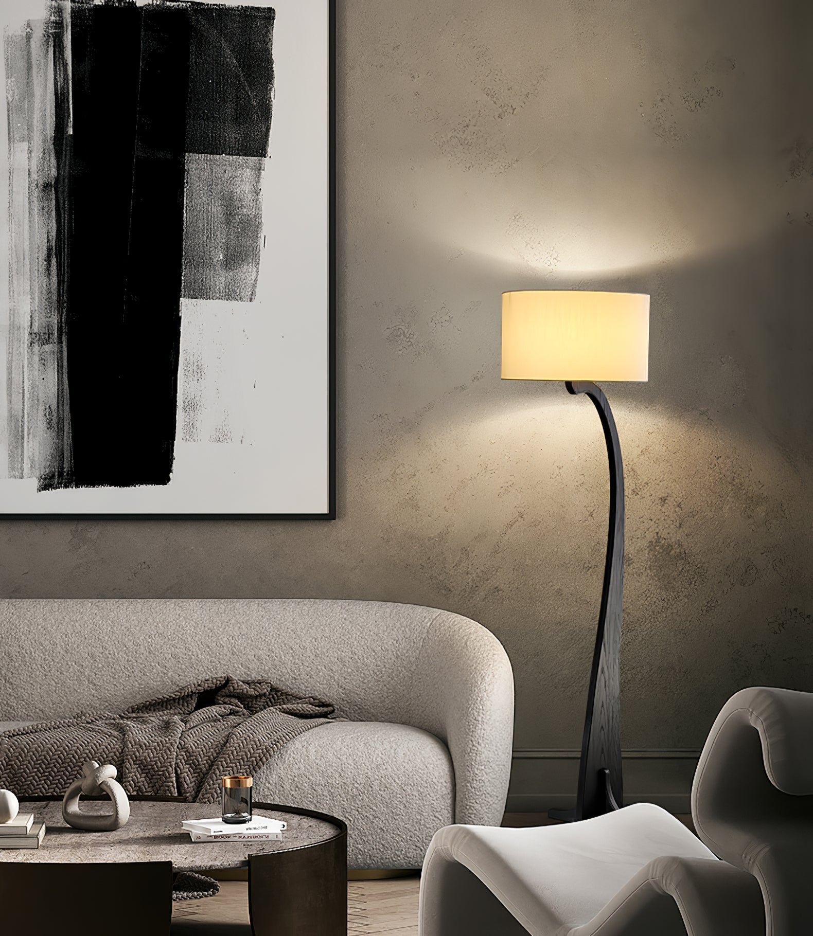Eira Nordic Arc Floor Lamp-Neutral Decor