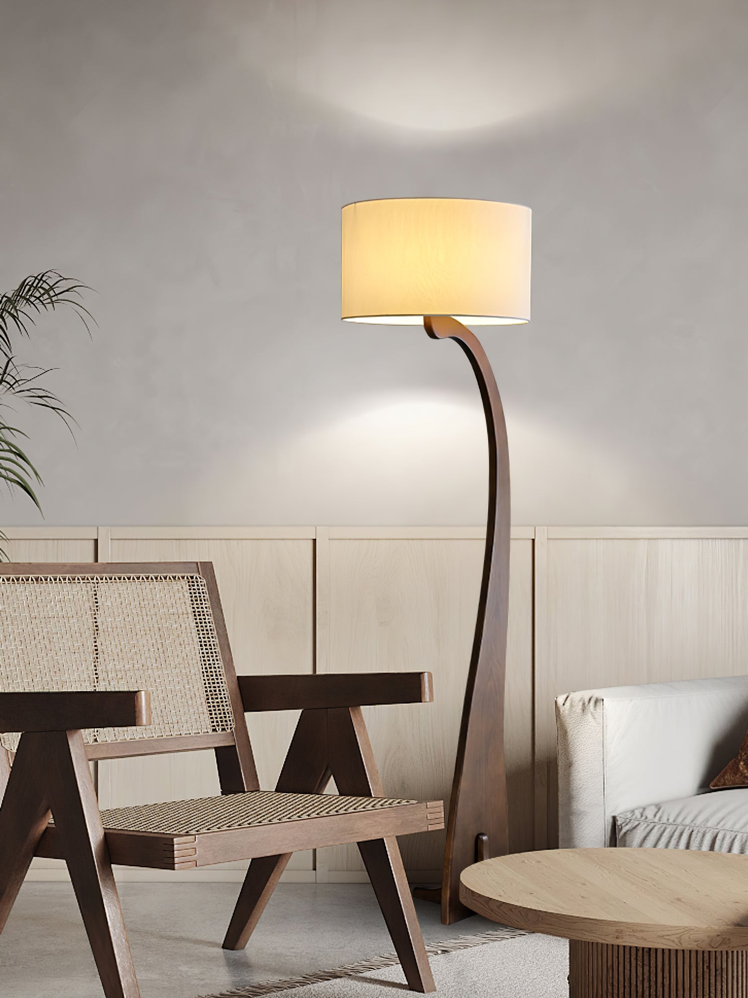 Eira Nordic Arc Floor Lamp-Neutral Decor