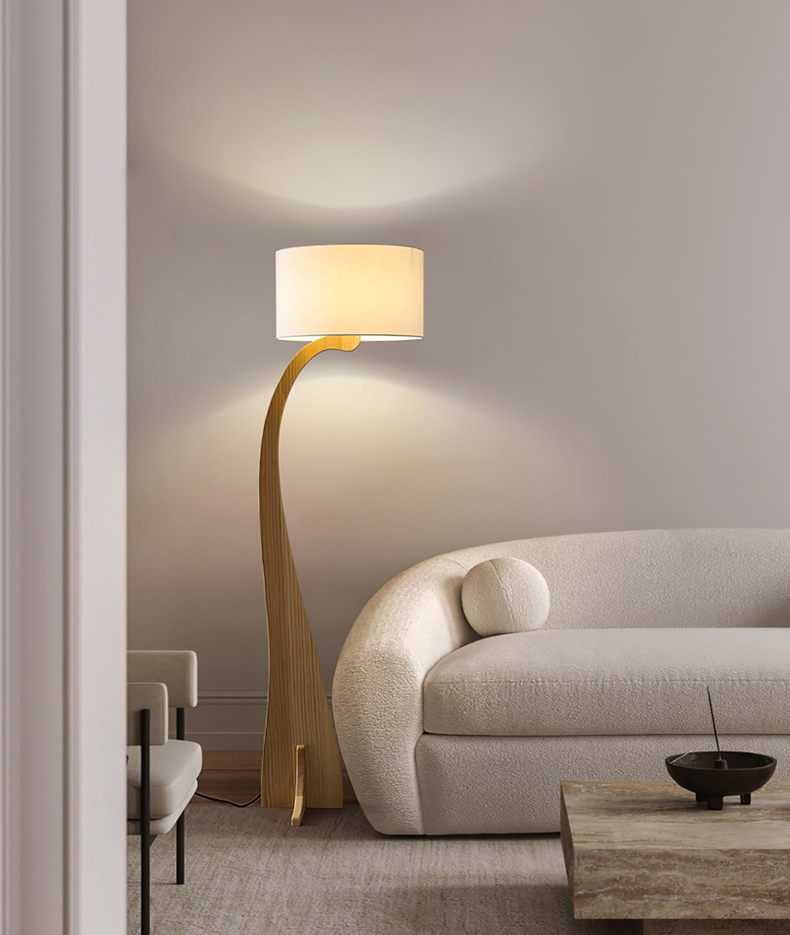 Eira Nordic Arc Floor Lamp-Neutral Decor