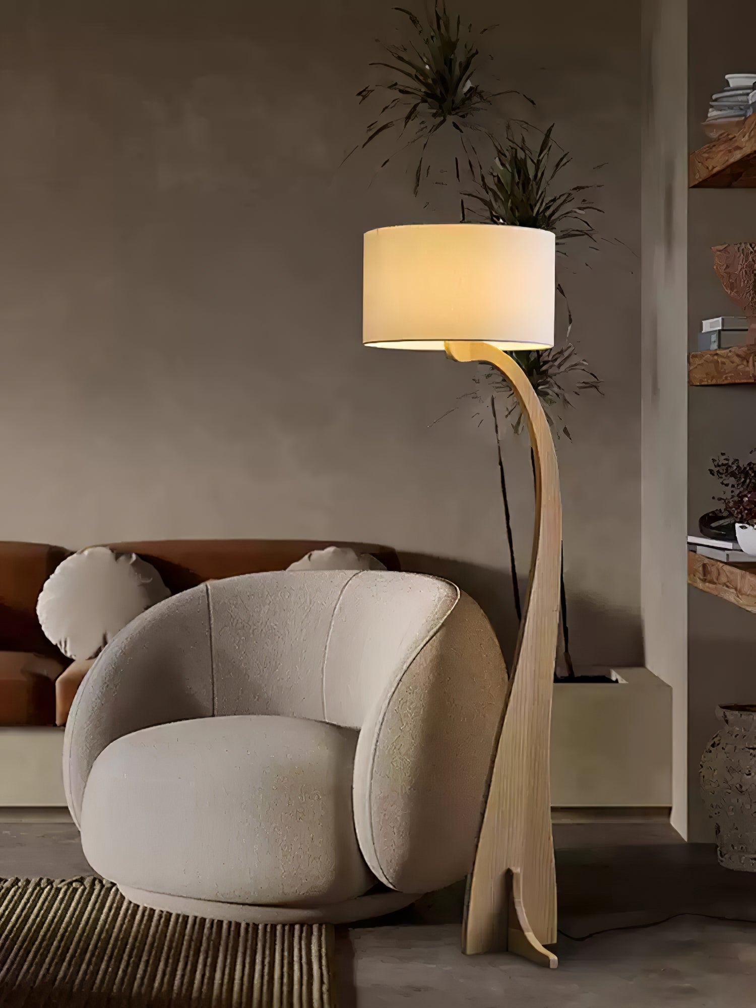 Eira Nordic Arc Floor Lamp-Neutral Decor