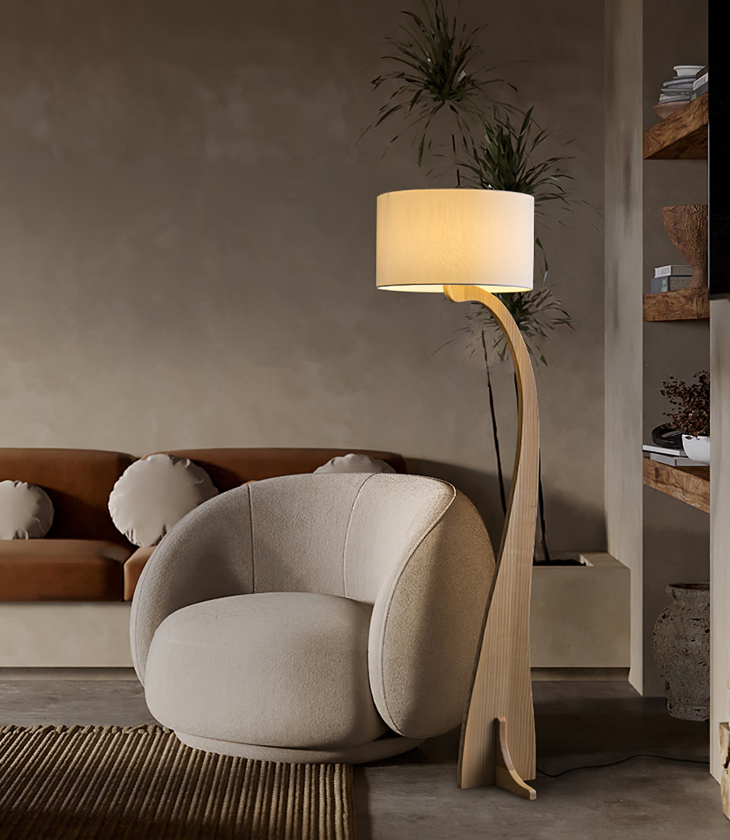 Eira Nordic Arc Floor Lamp-Neutral Decor