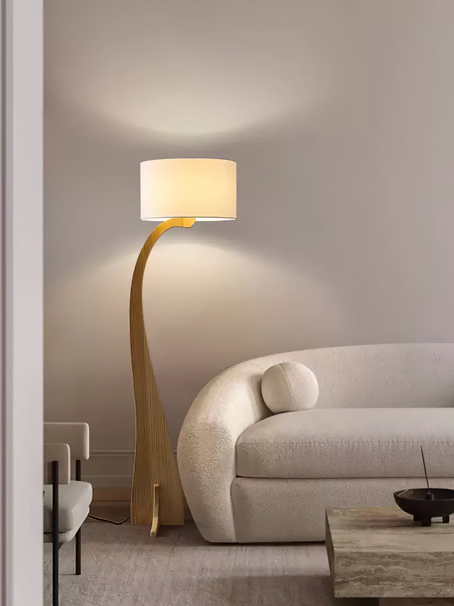 Eira Nordic Arc Floor Lamp-Neutral Decor