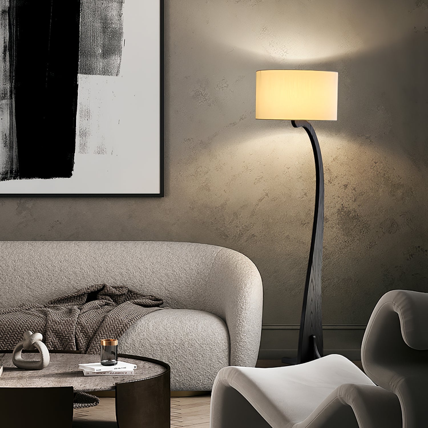 Eira Nordic Arc Floor Lamp-Neutral Decor