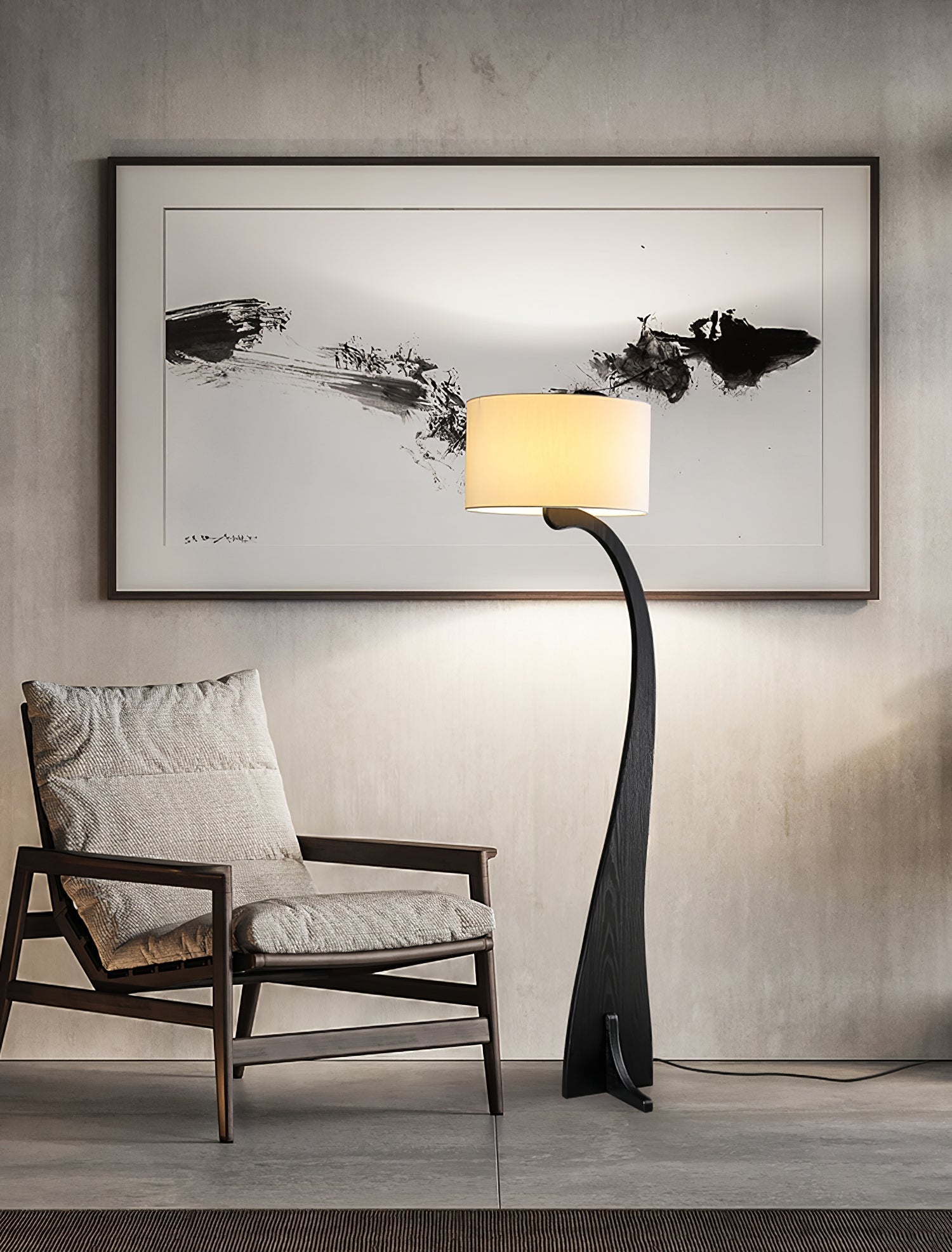 Eira Nordic Arc Floor Lamp-Neutral Decor