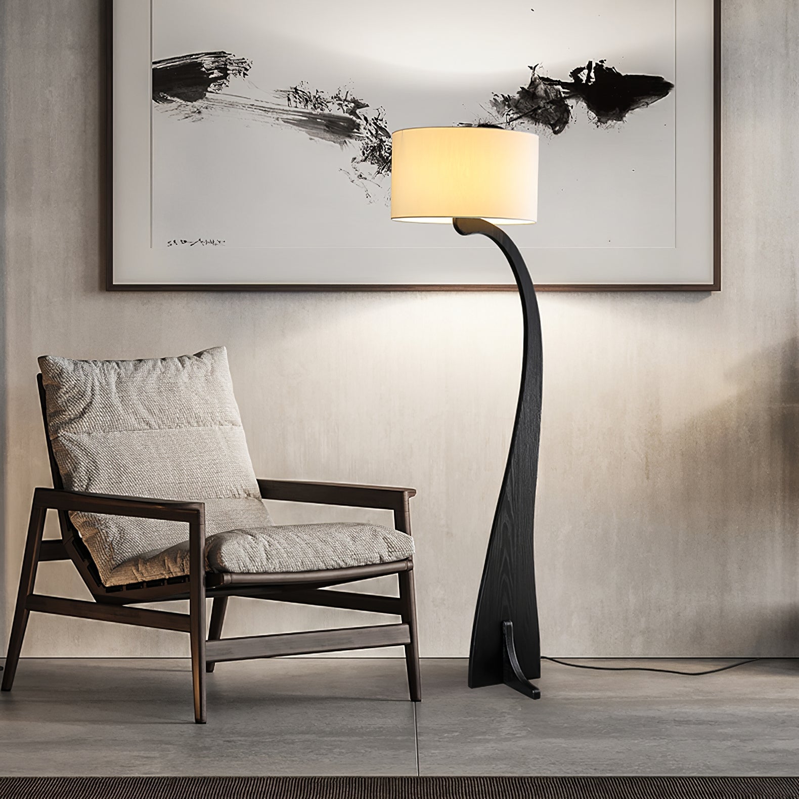 Eira Nordic Arc Floor Lamp-Neutral Decor