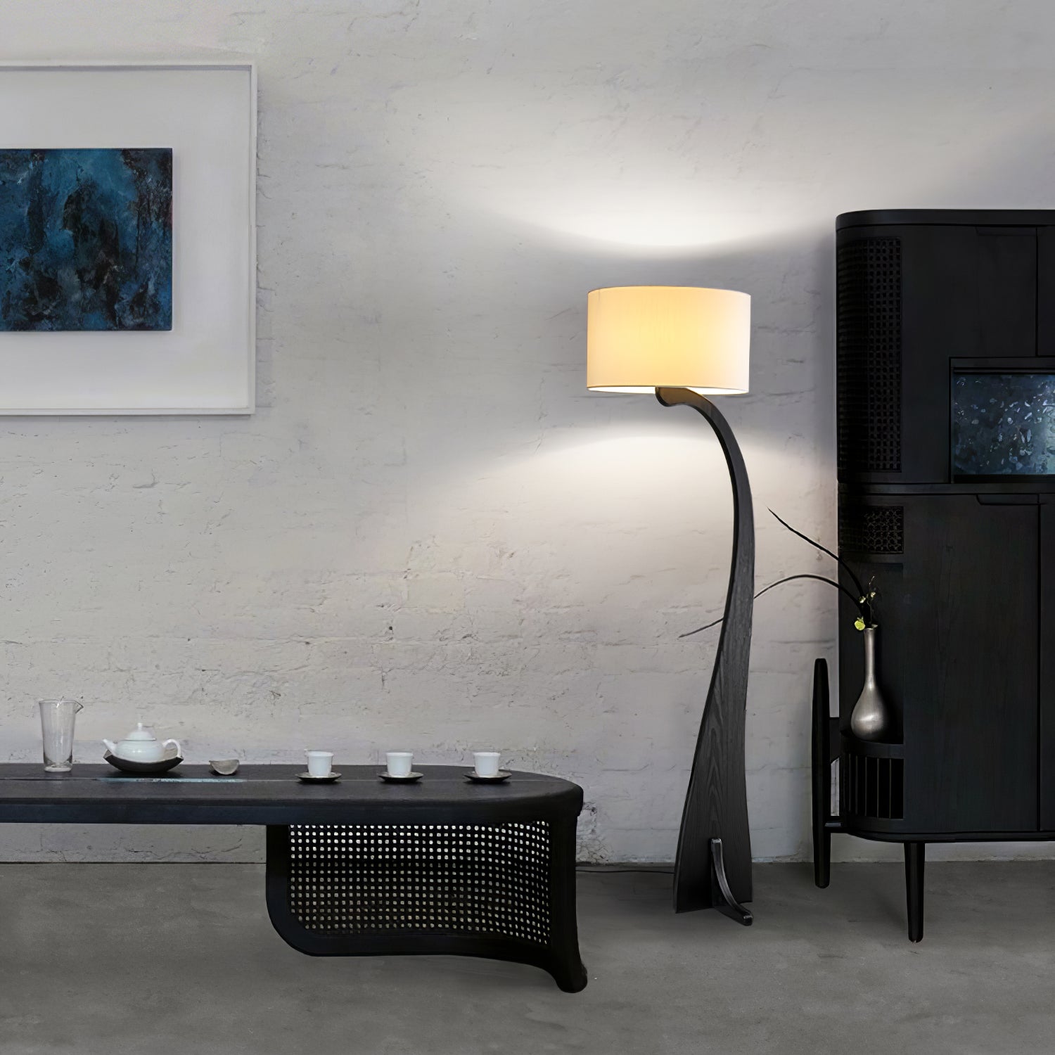 Eira Nordic Arc Floor Lamp-Neutral Decor