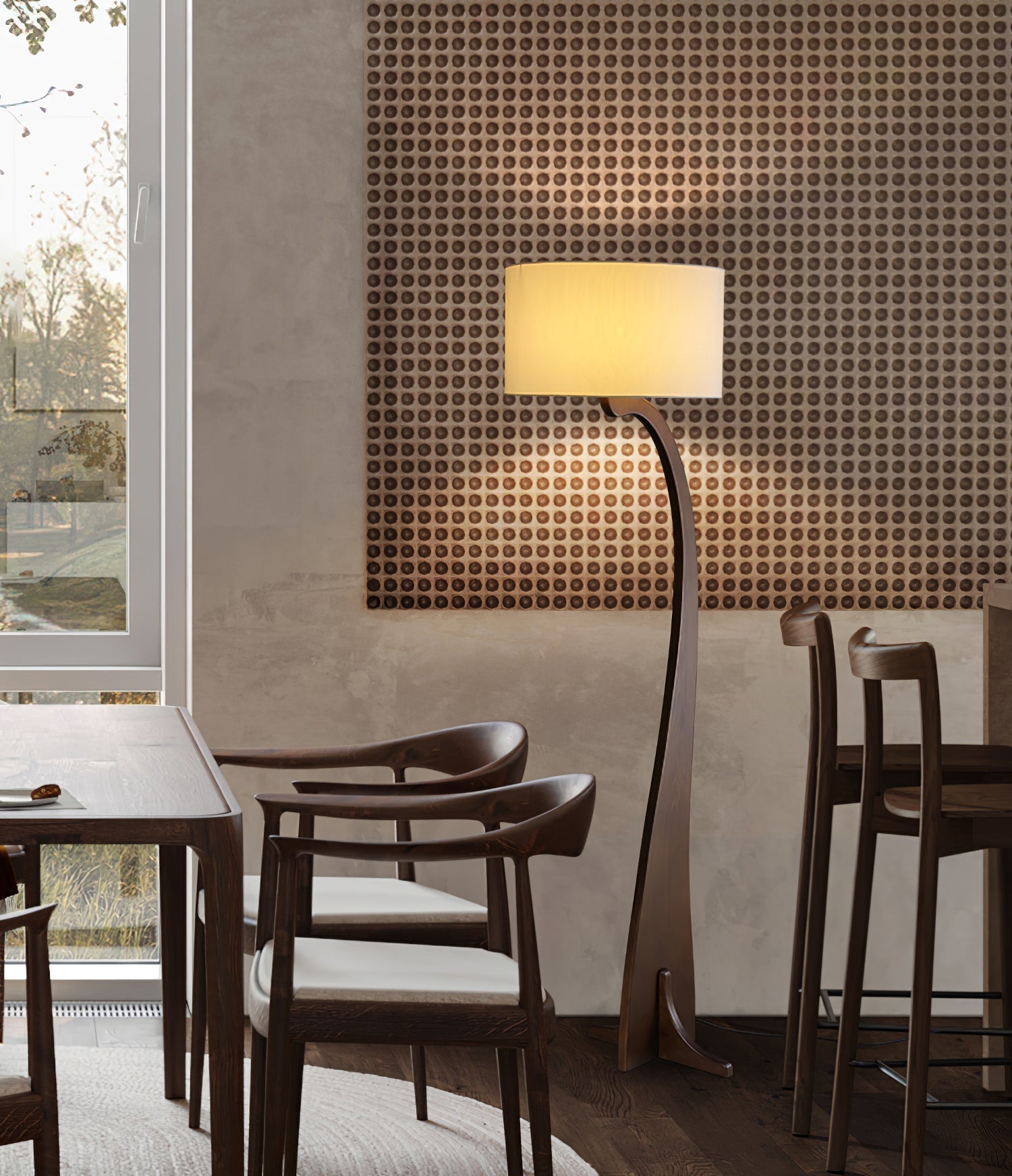Eira Nordic Arc Floor Lamp-Neutral Decor
