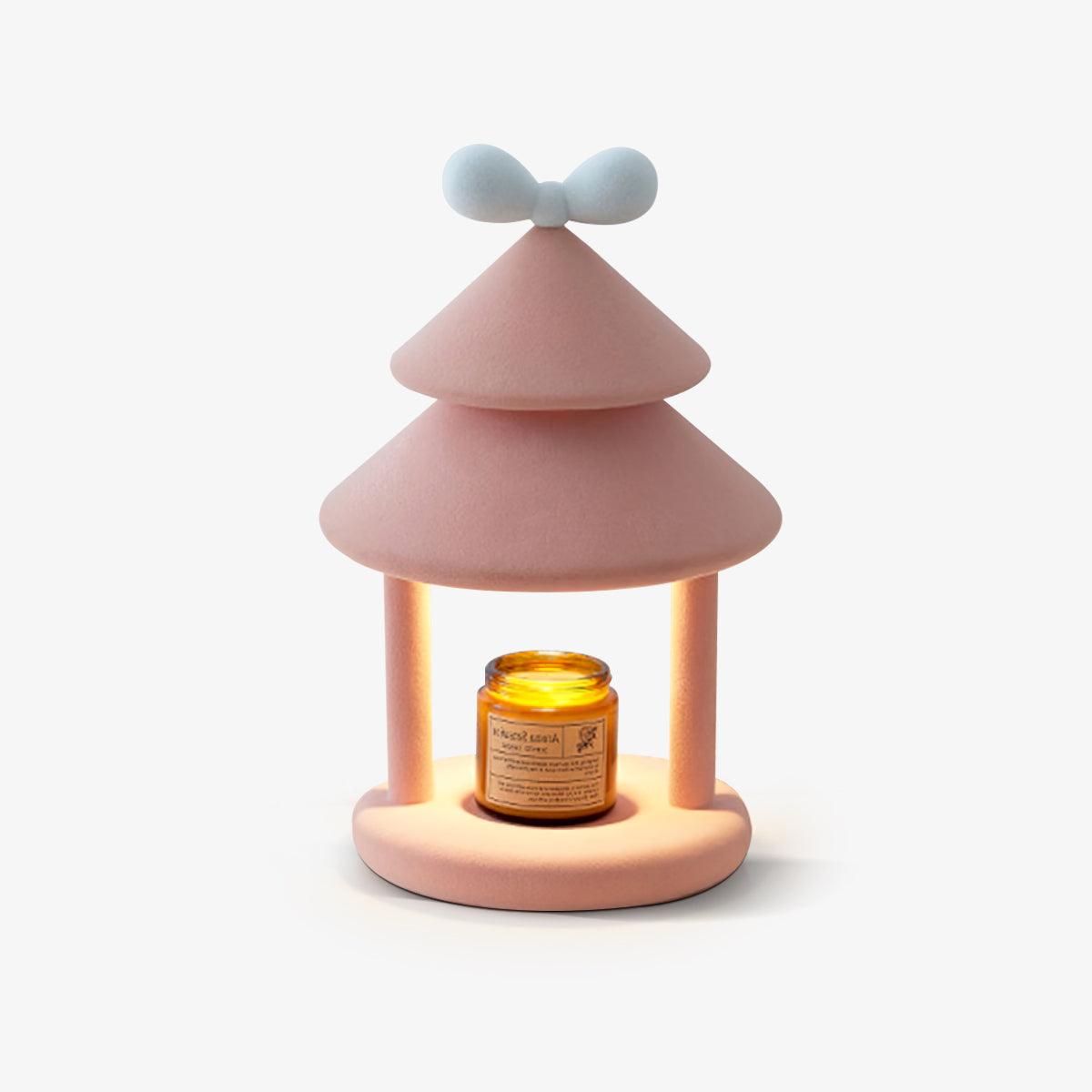Olvenon Flocked Resin Pagoda Lamp-Neutral Decor