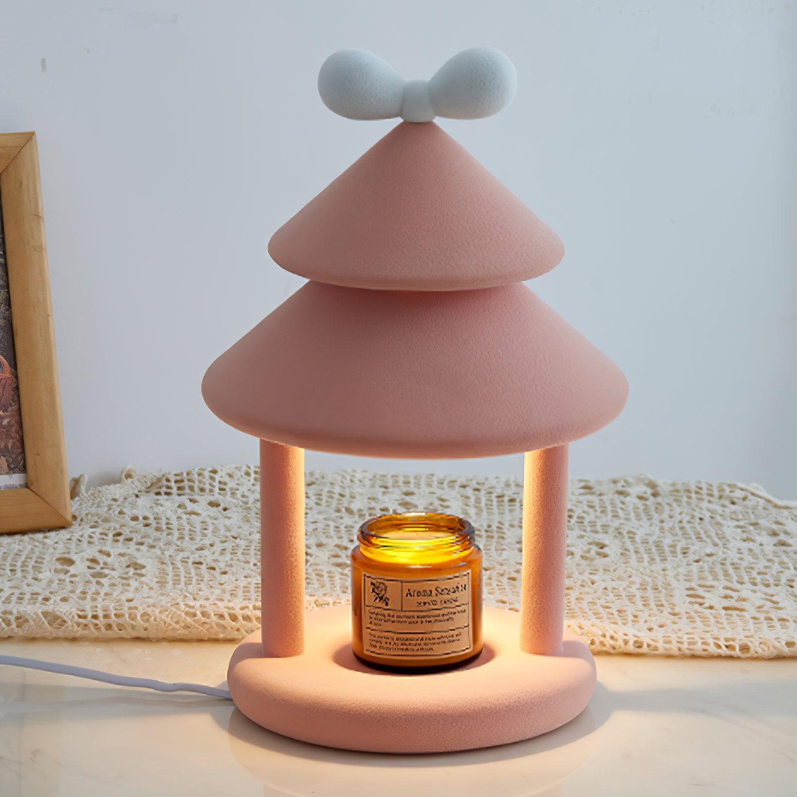 Olvenon Flocked Resin Pagoda Lamp-Neutral Decor