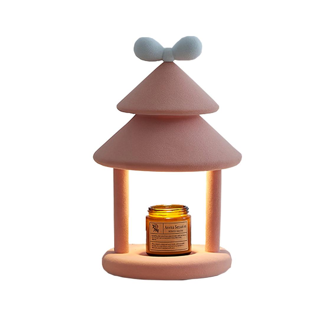 Olvenon Flocked Resin Pagoda Lamp-Neutral Decor