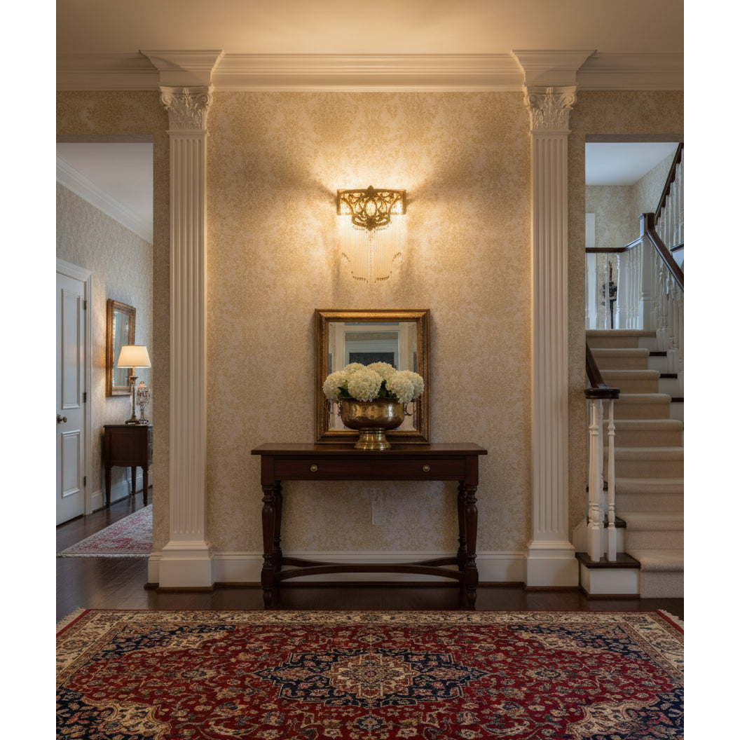 The lamp in a living room setting.