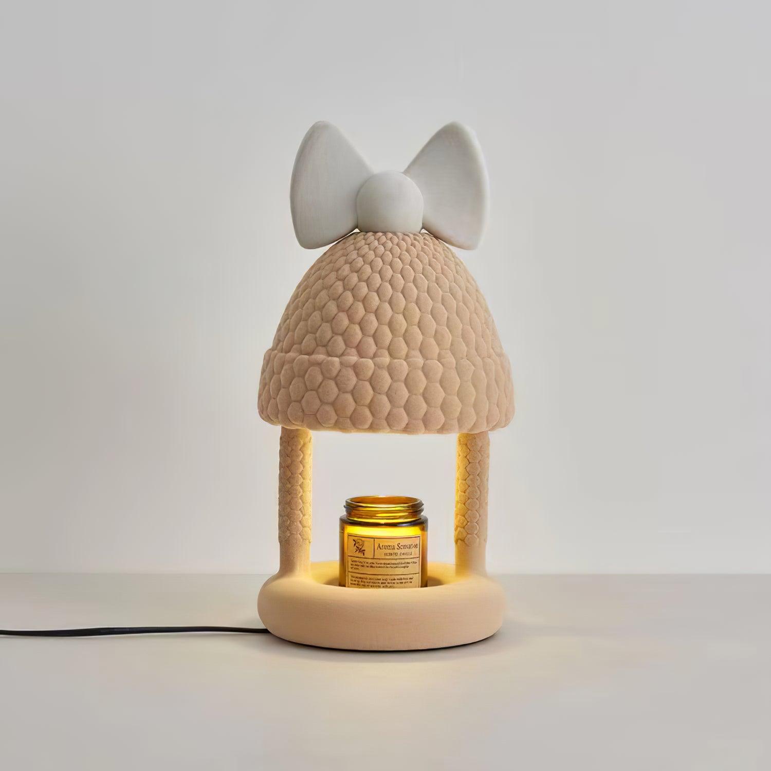Zarinil Flocked Resin Playful Table Lamp-Neutral Decor