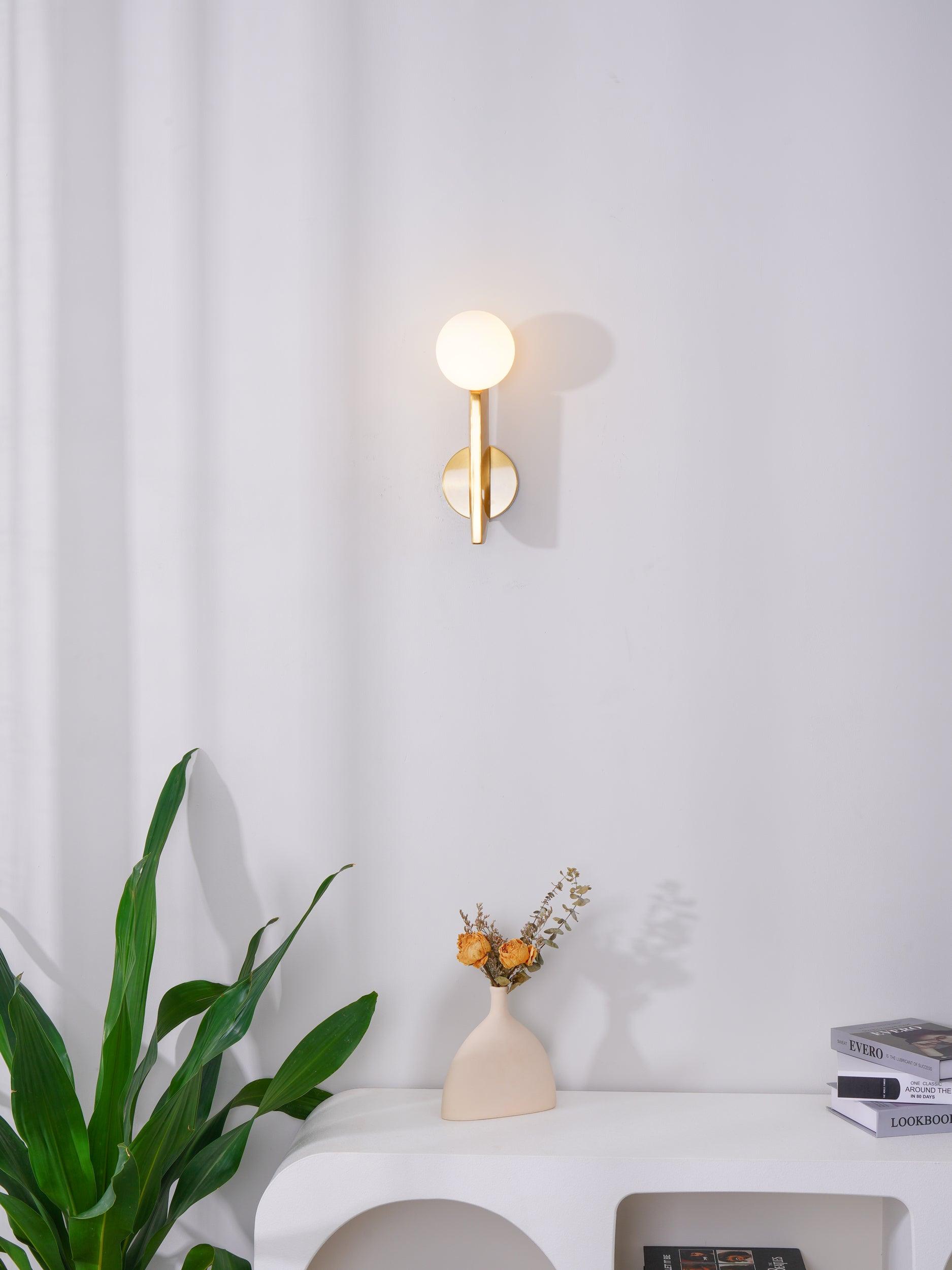 Lustra Wall Lamp Glass Globe Sculptural-Neutral Decor