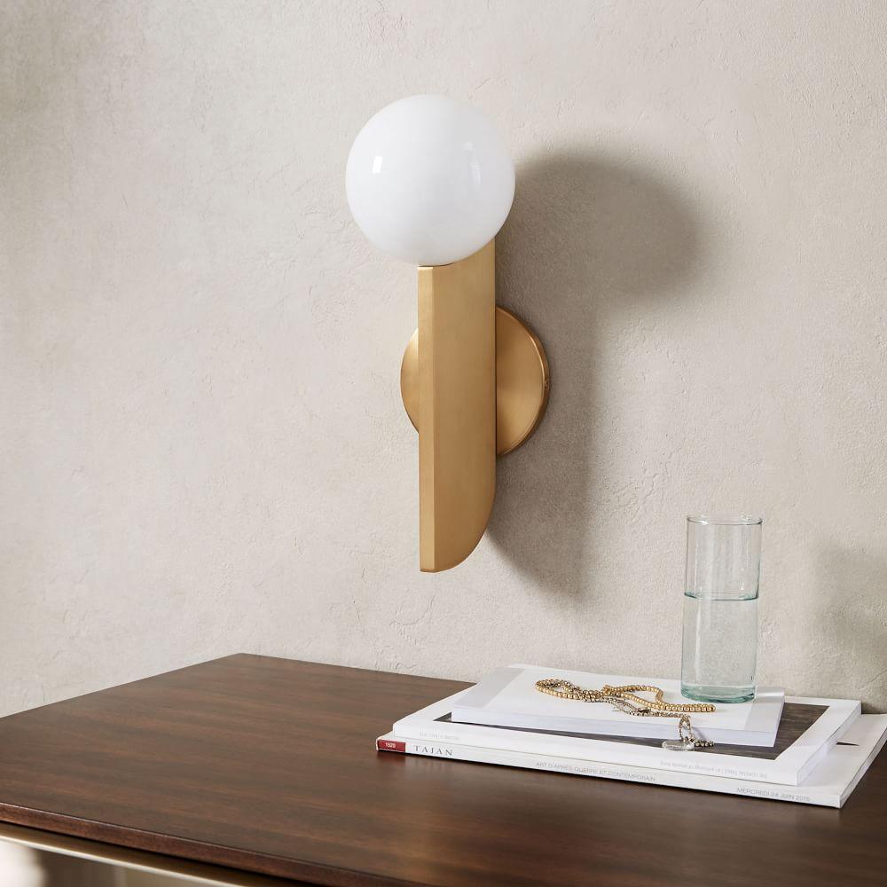 Lustra Wall Lamp Glass Globe Sculptural-Neutral Decor