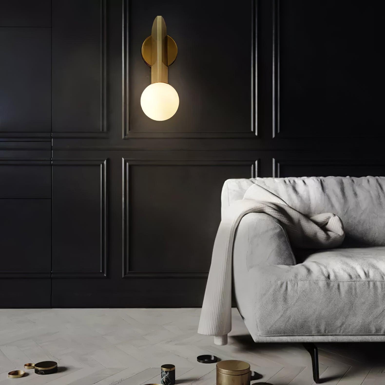 Lustra Wall Lamp Glass Globe Sculptural-Neutral Decor