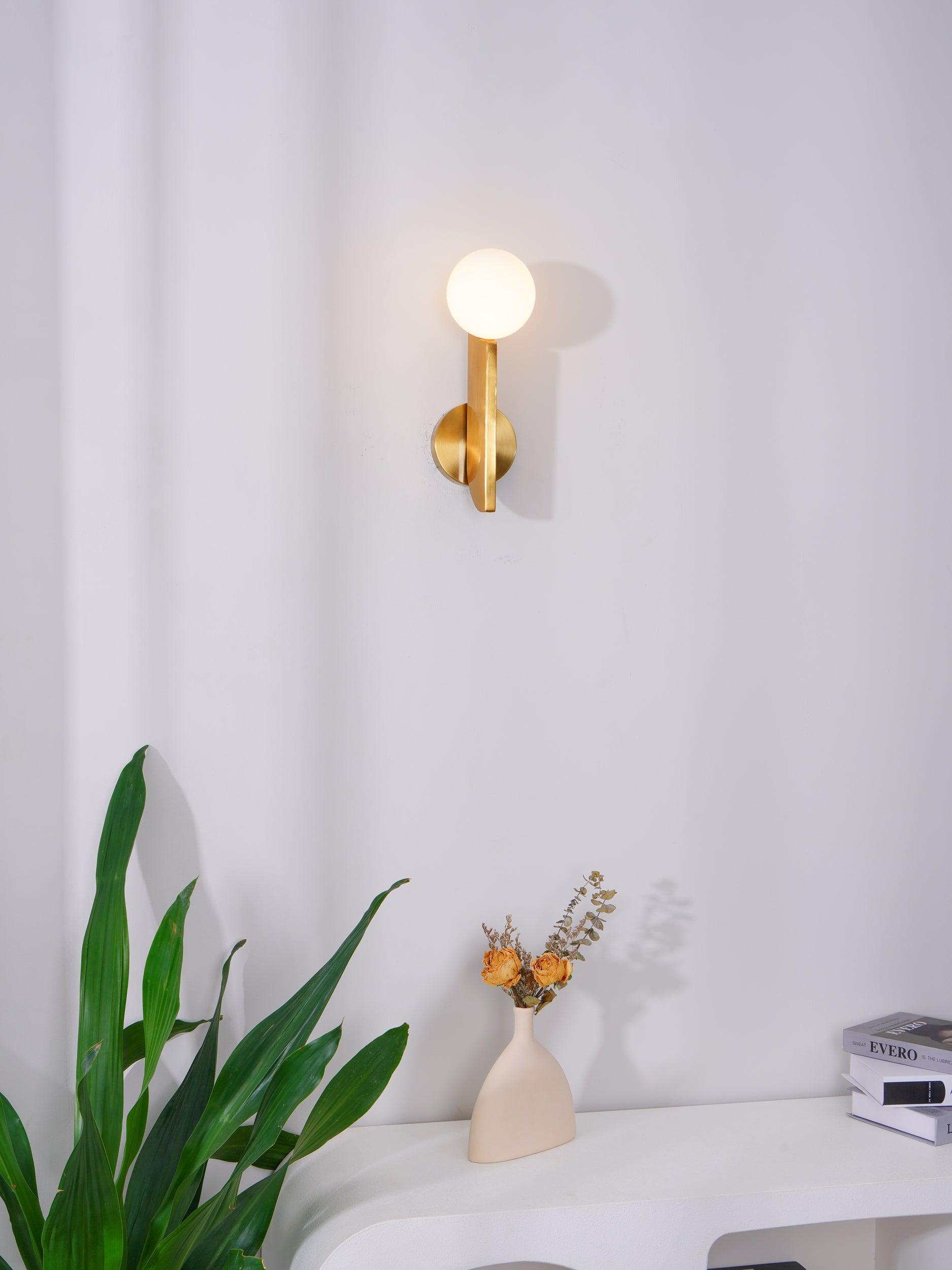 Lustra Wall Lamp Glass Globe Sculptural-Neutral Decor