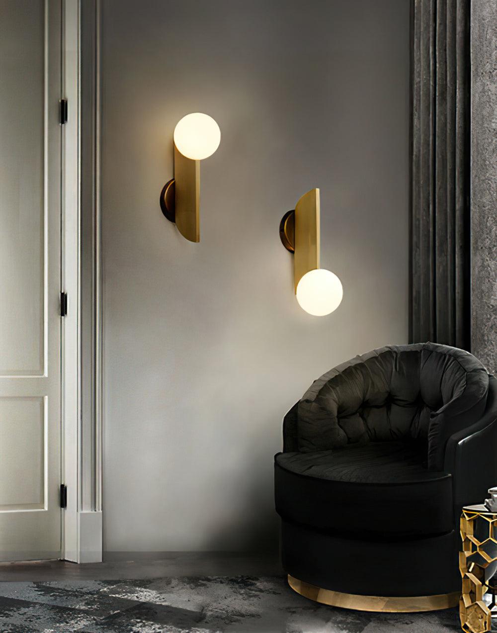 Lustra Wall Lamp Glass Globe Sculptural-Neutral Decor