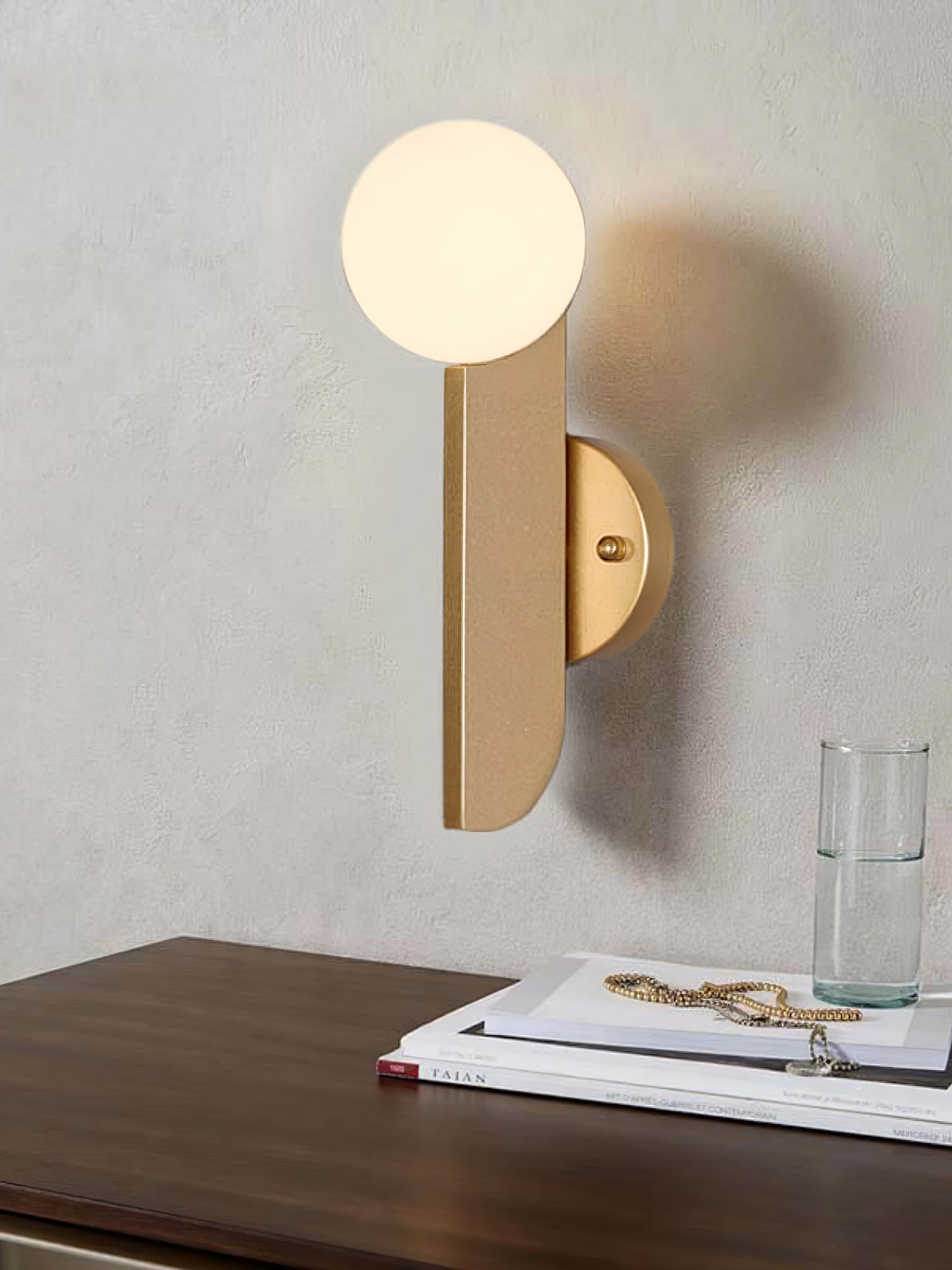 Lustra Wall Lamp Glass Globe Sculptural-Neutral Decor