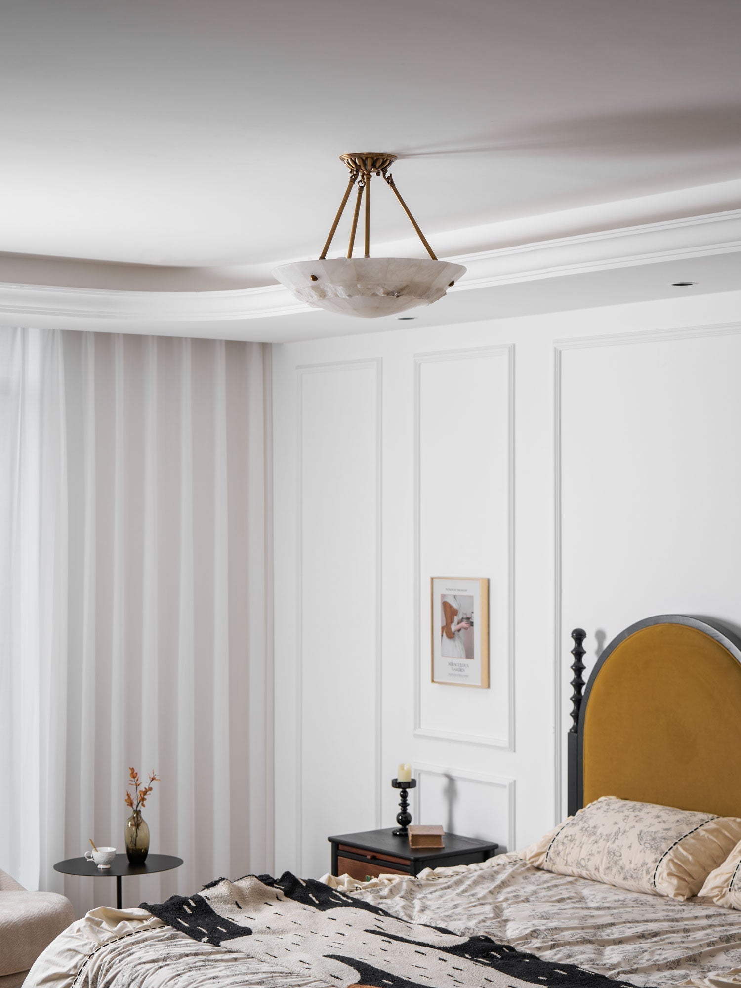 Nomen Bowl Pendant Lamp Alabaster Elegance-Neutral Decor