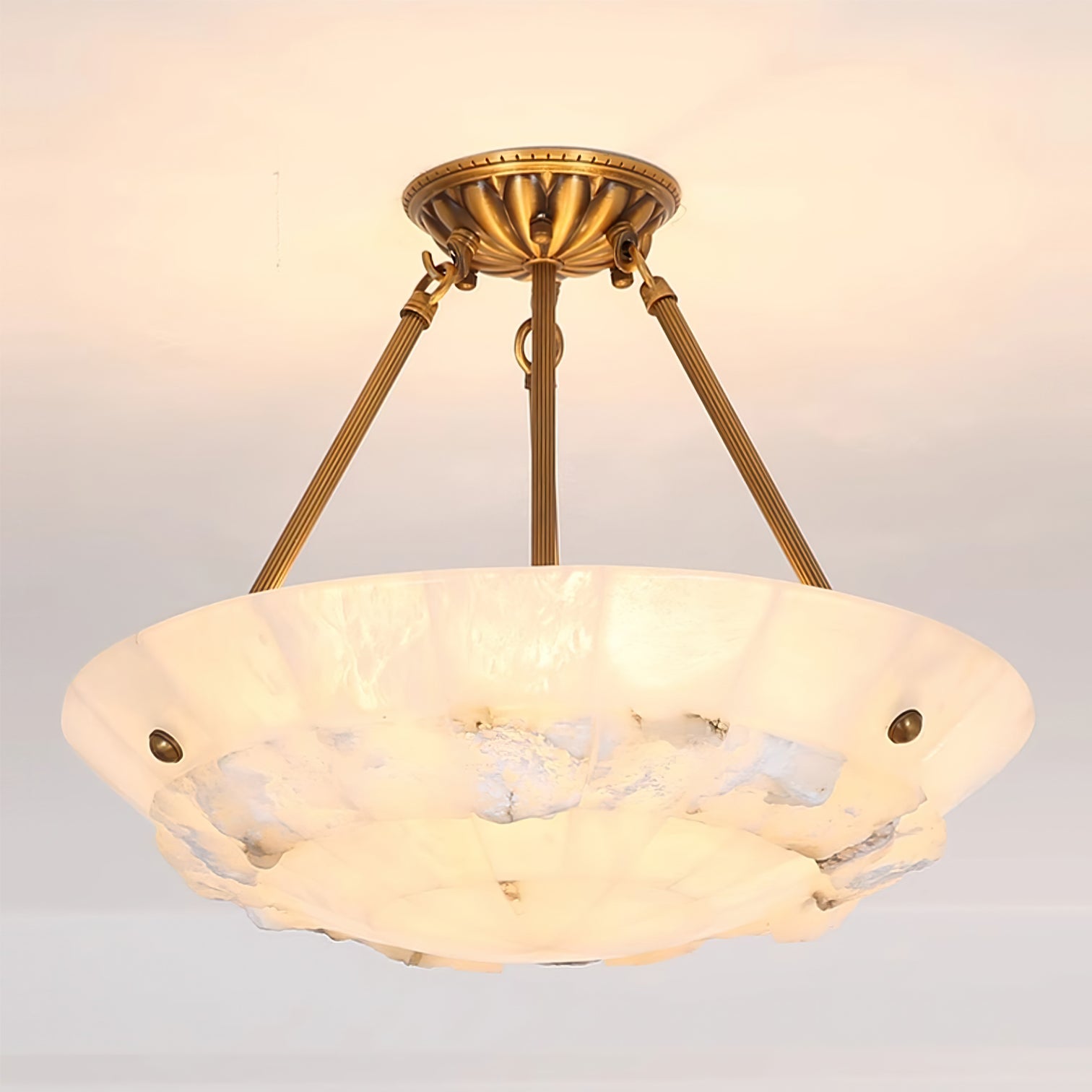 Nomen Bowl Pendant Lamp Alabaster Elegance-Neutral Decor