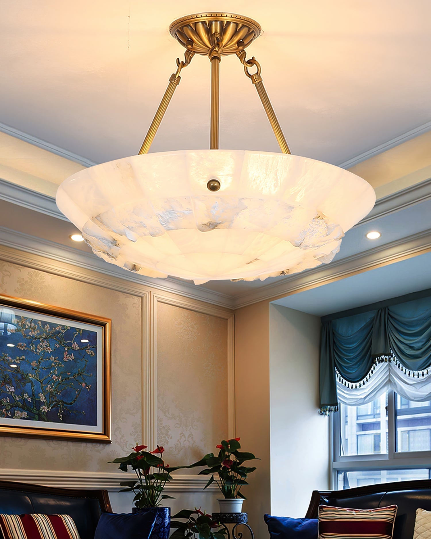 Nomen Bowl Pendant Lamp Alabaster Elegance-Neutral Decor