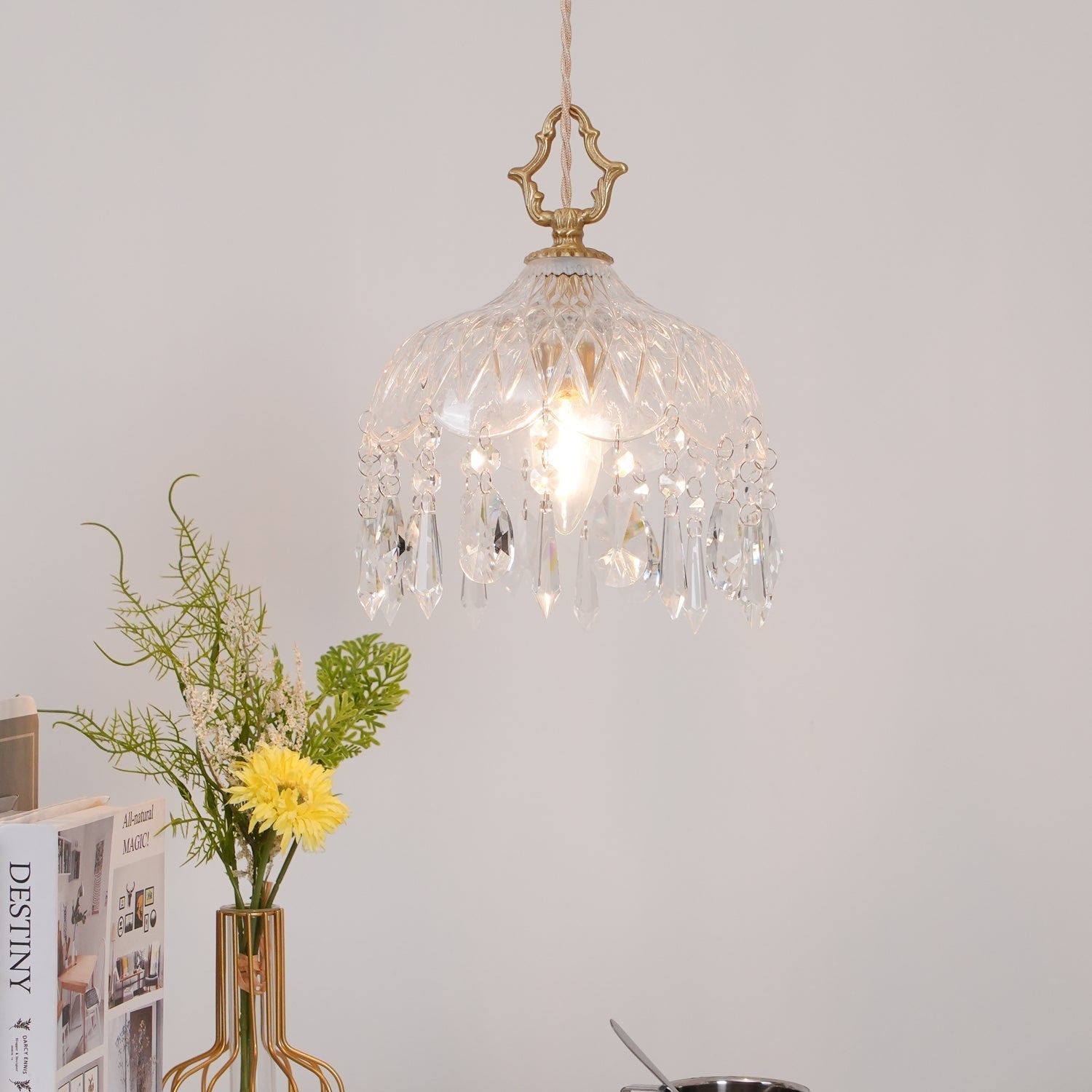 Moka Crystal Vintage Pendant Lamp-Neutral Decor