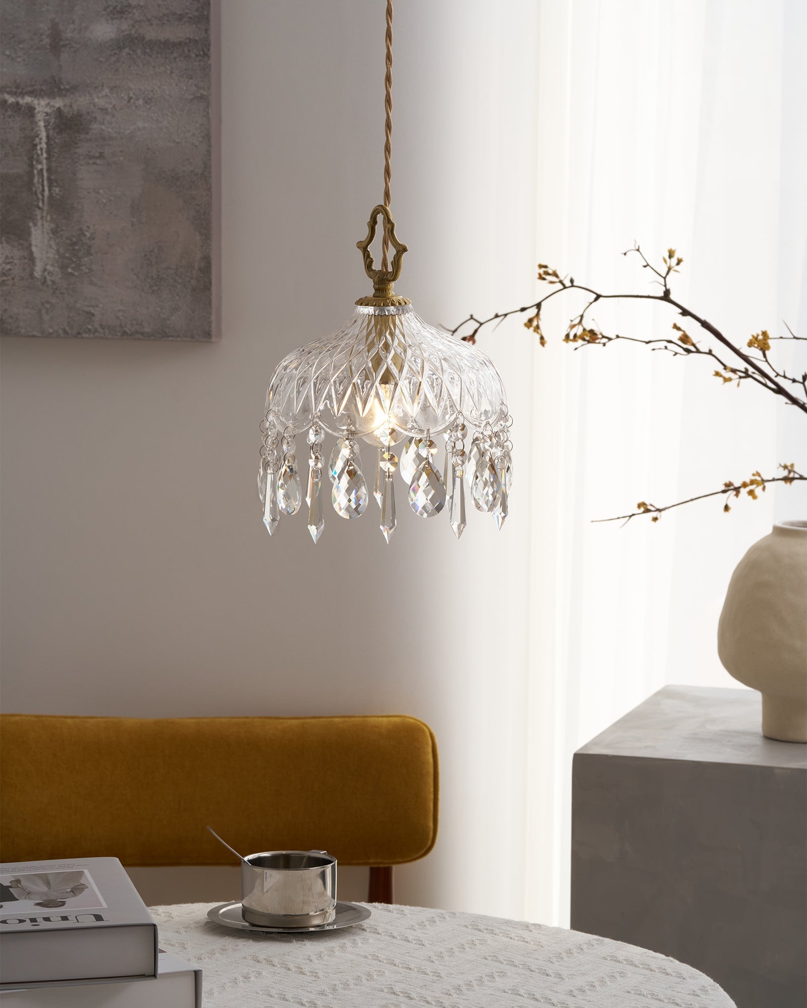 Moka Crystal Vintage Pendant Lamp-Neutral Decor