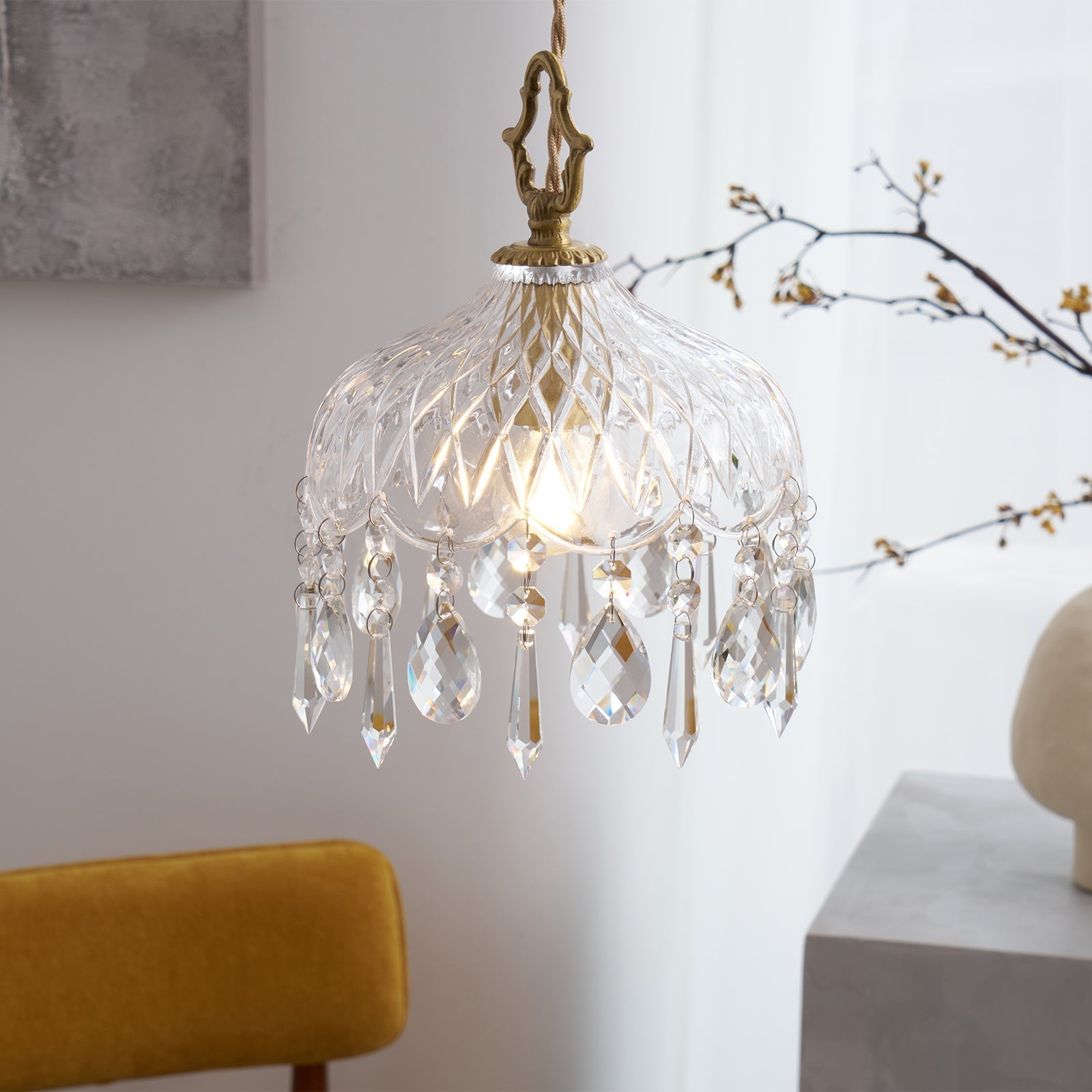 Moka Crystal Vintage Pendant Lamp-Neutral Decor