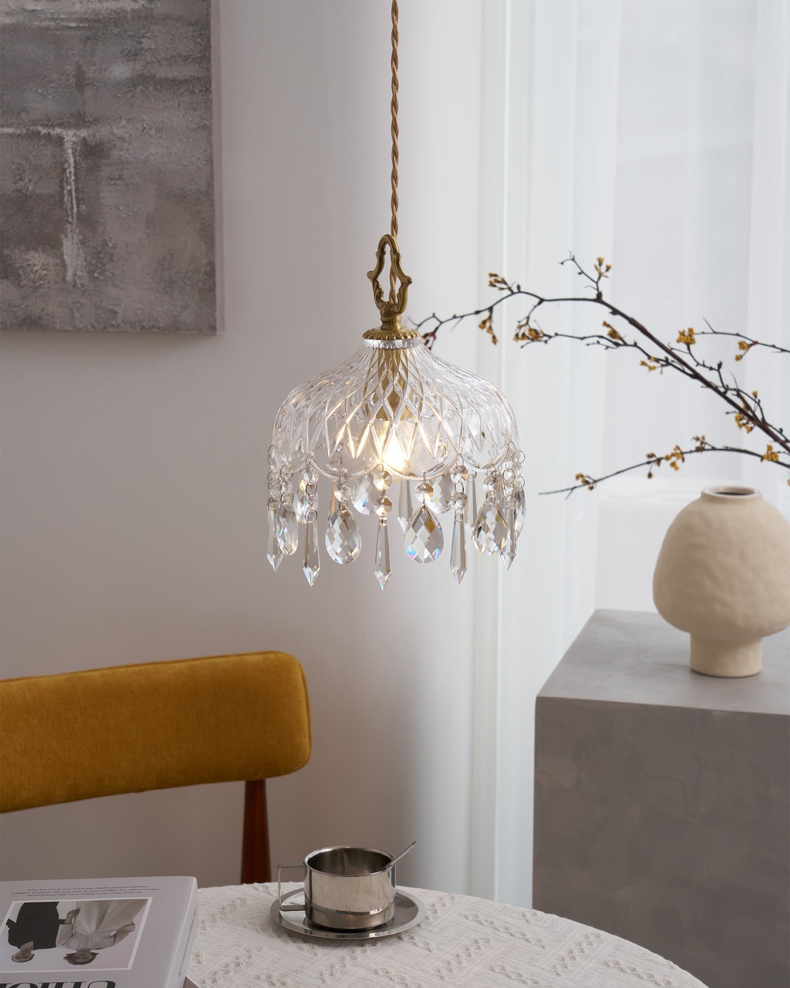 Moka Crystal Vintage Pendant Lamp-Neutral Decor