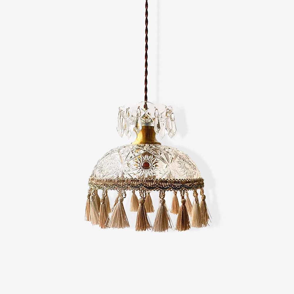 Devel Brass Glass Luxurious Pendant Light-Neutral Decor