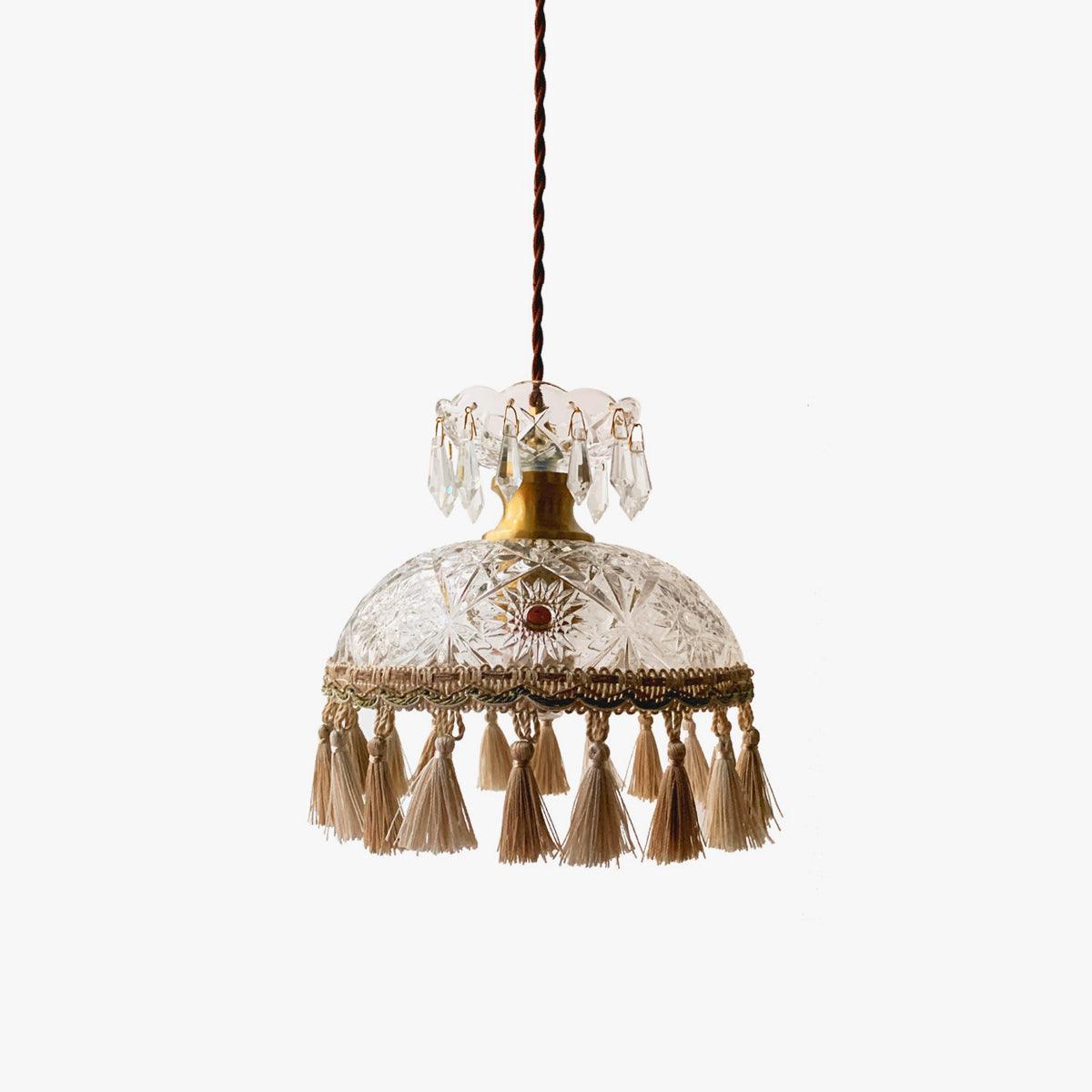 Devel Brass Glass Luxurious Pendant Light-Neutral Decor