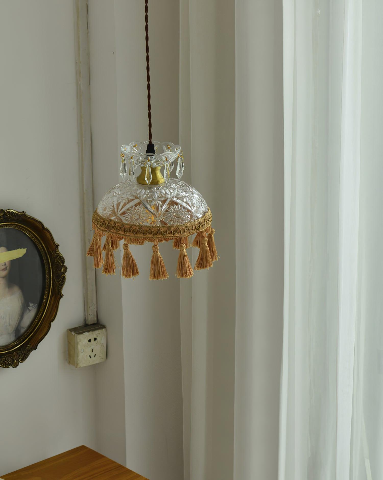 Devel Brass Glass Luxurious Pendant Light-Neutral Decor