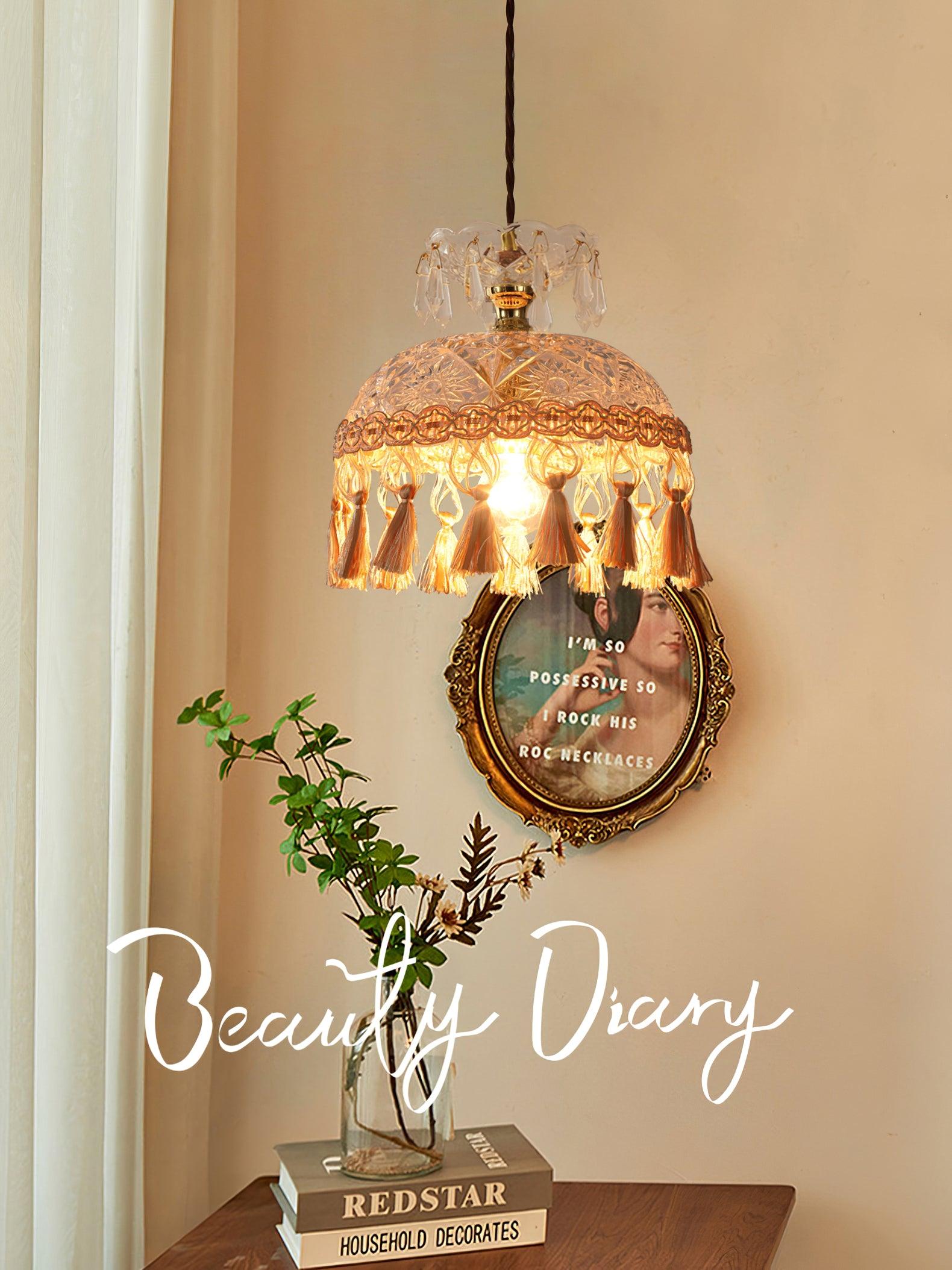 Devel Brass Glass Luxurious Pendant Light-Neutral Decor