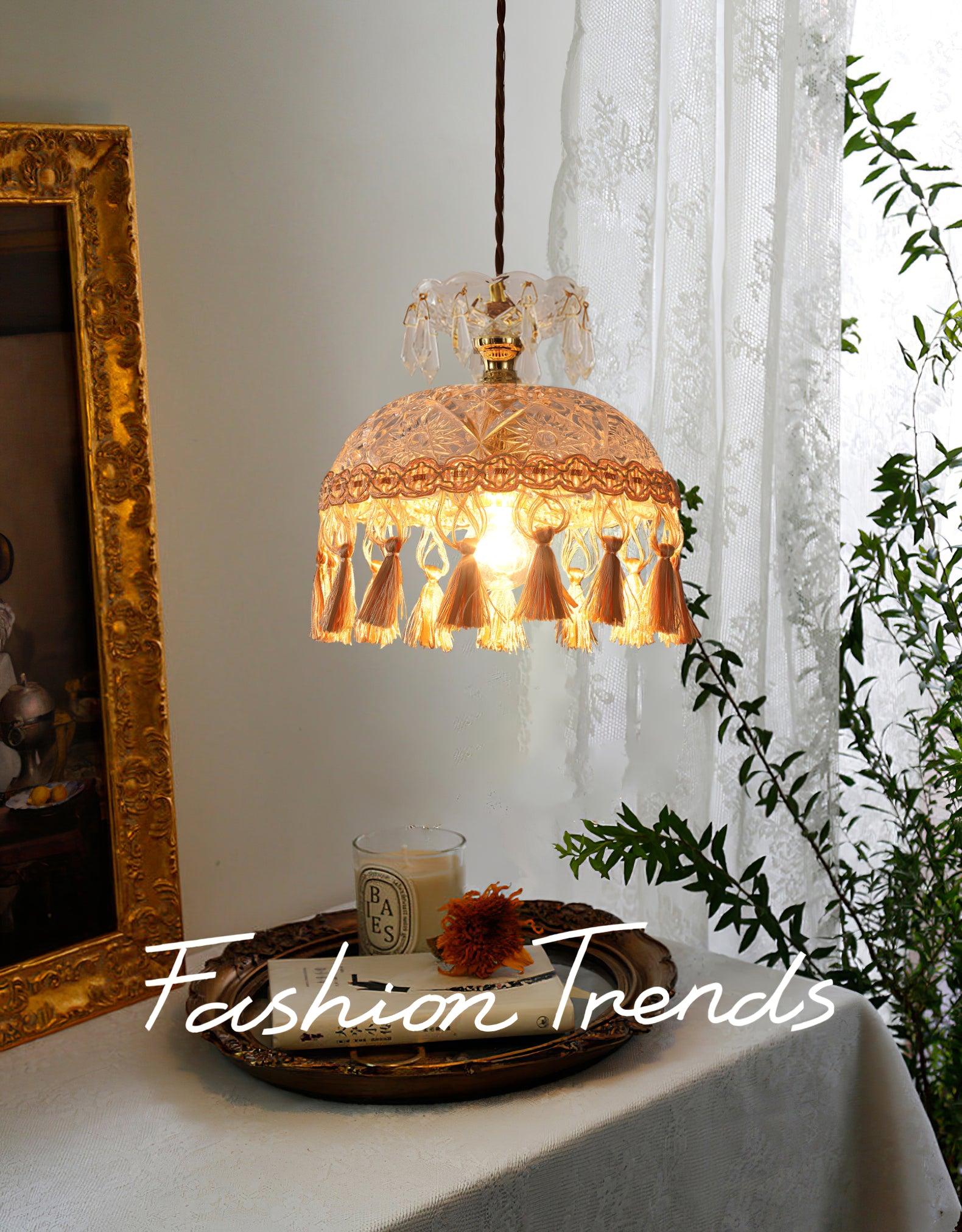 Devel Brass Glass Luxurious Pendant Light-Neutral Decor