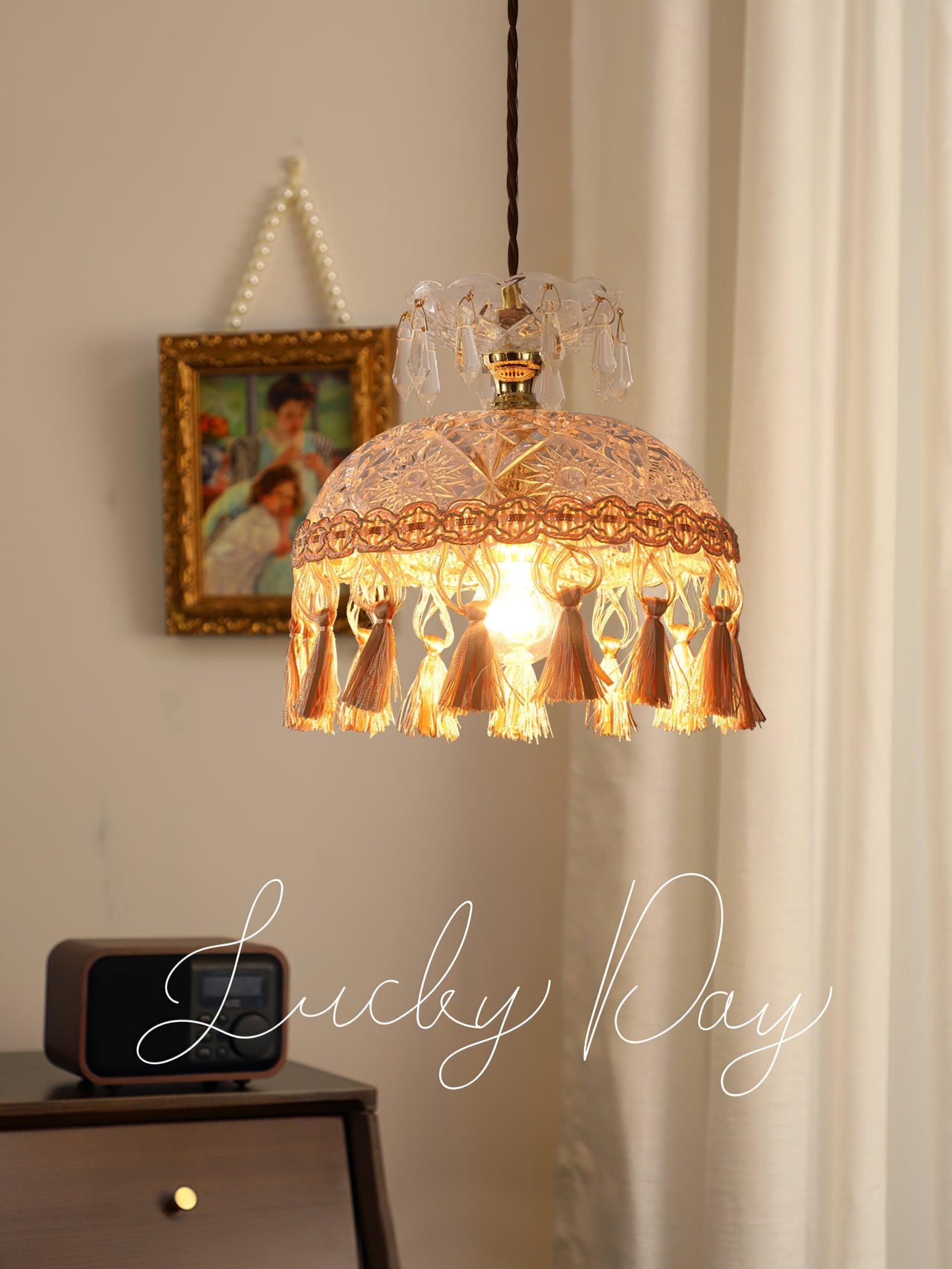 Devel Brass Glass Luxurious Pendant Light-Neutral Decor