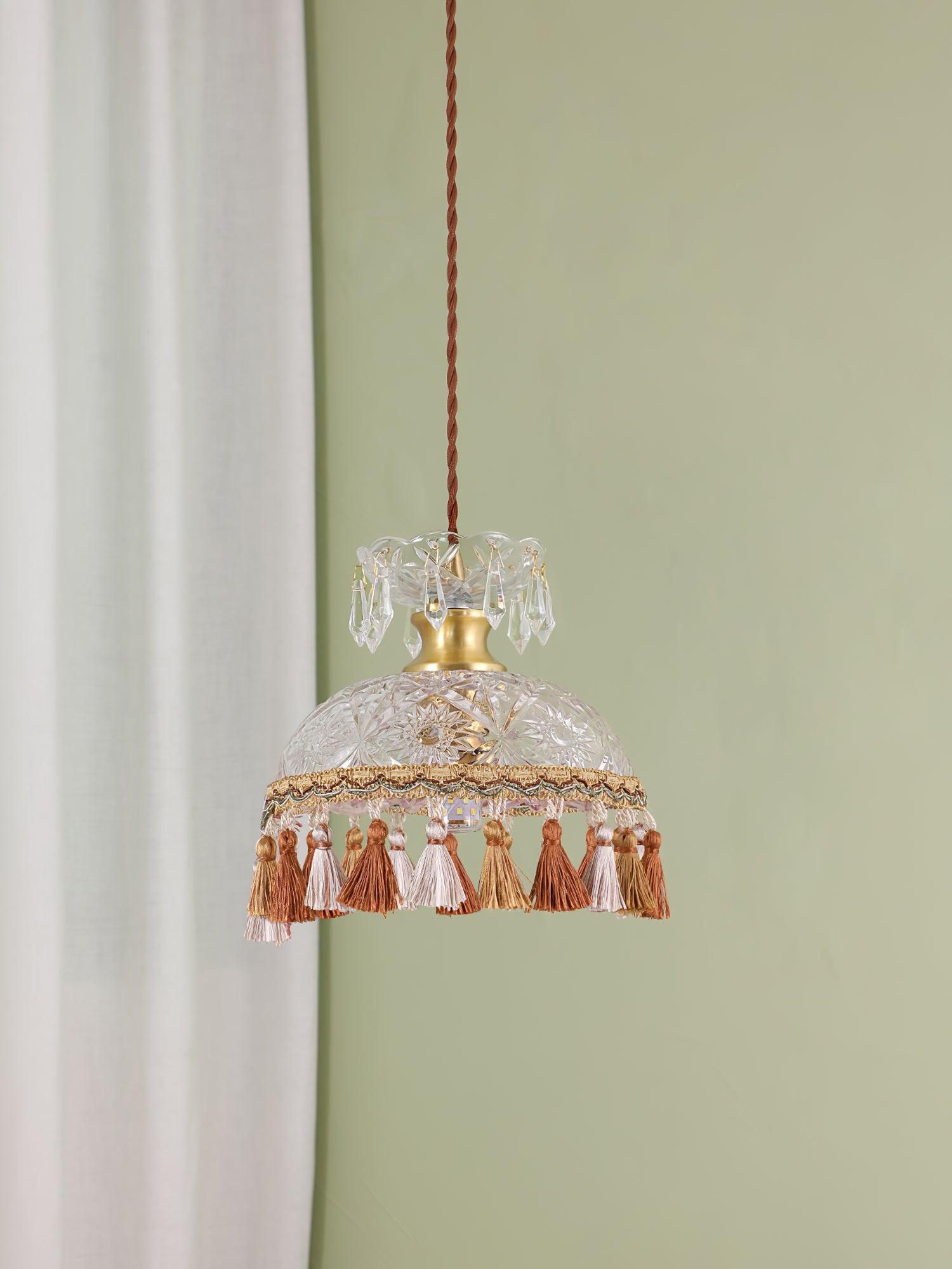 Devel Brass Glass Luxurious Pendant Light-Neutral Decor