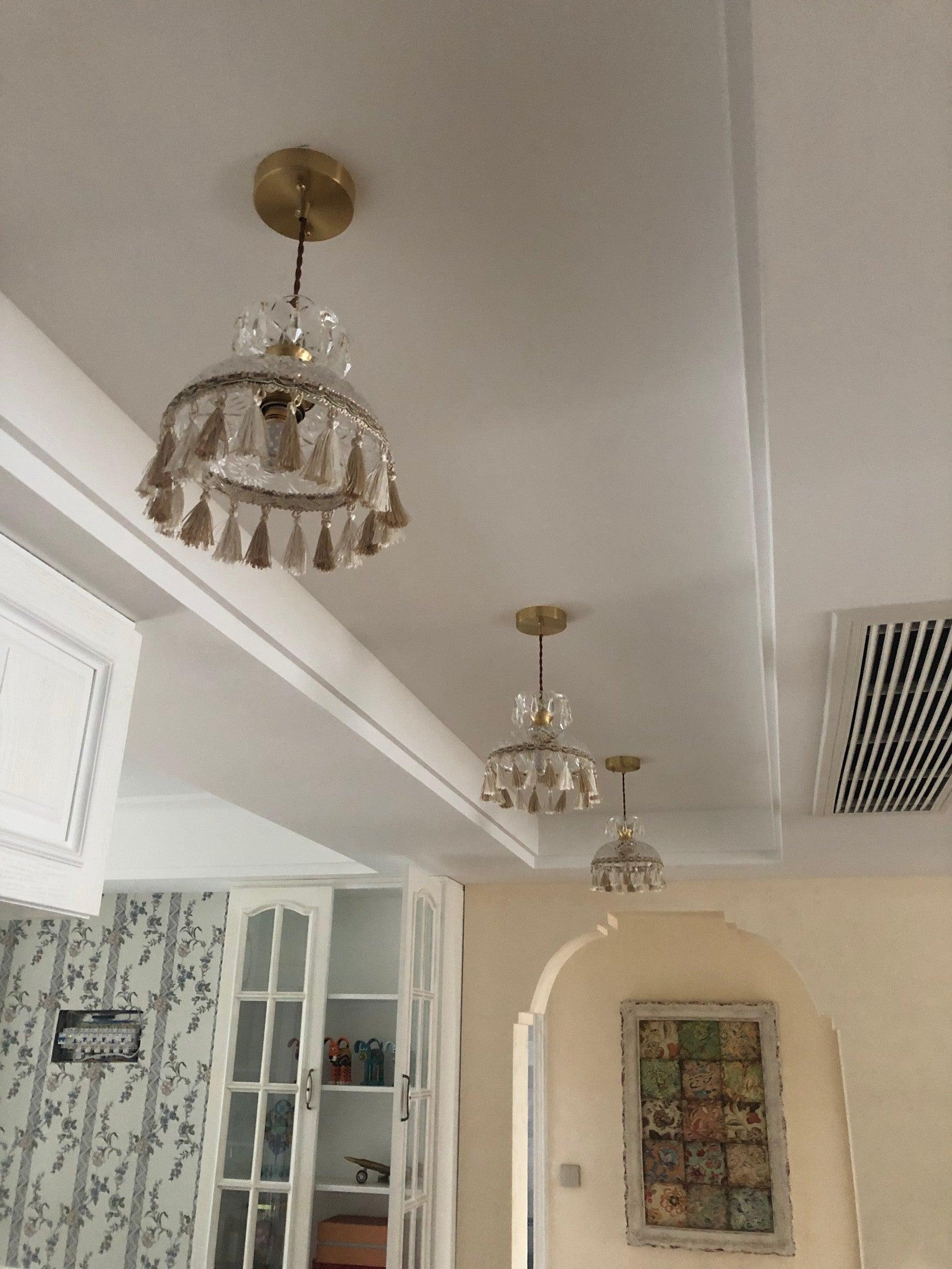 Devel Brass Glass Luxurious Pendant Light-Neutral Decor