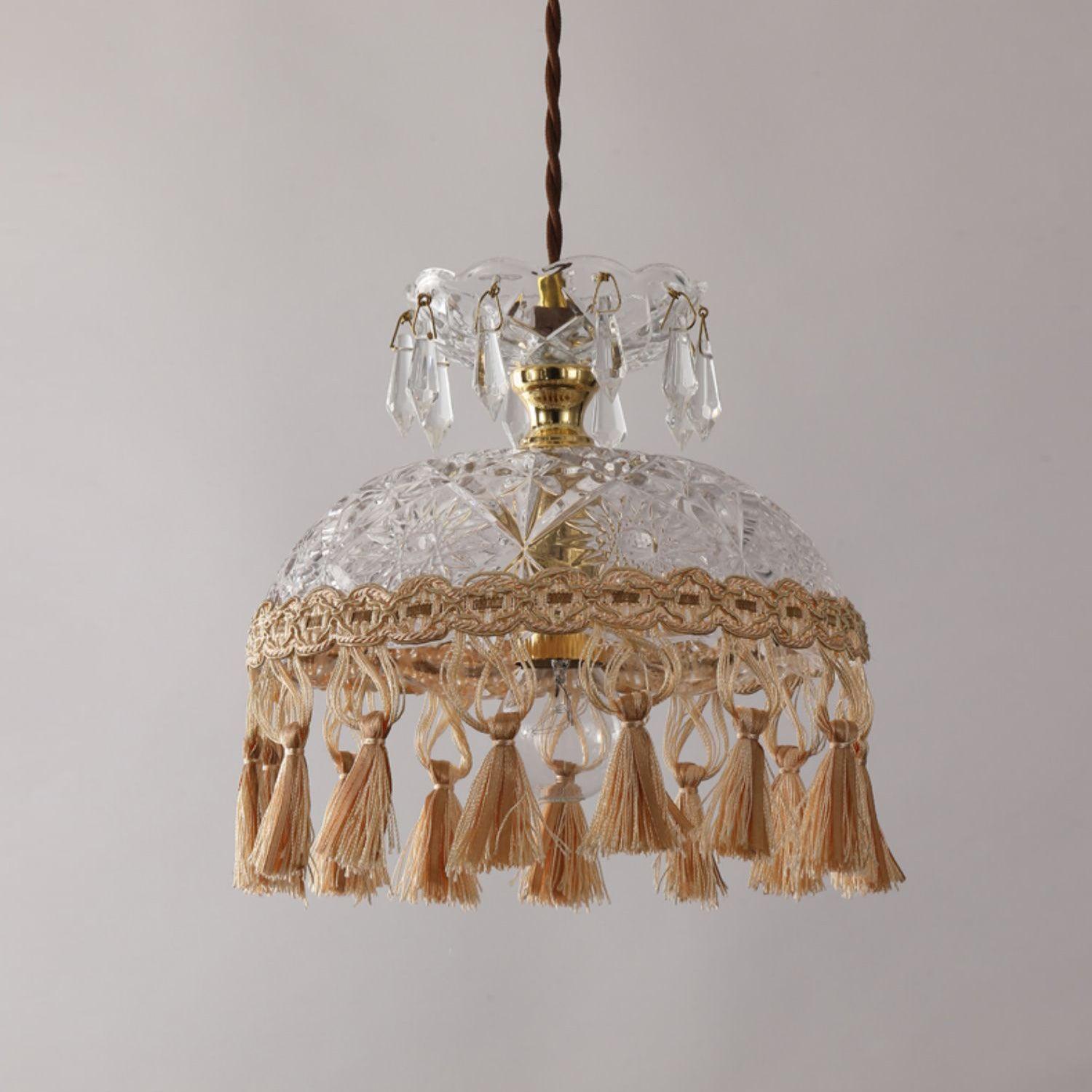Devel Brass Glass Luxurious Pendant Light-Neutral Decor