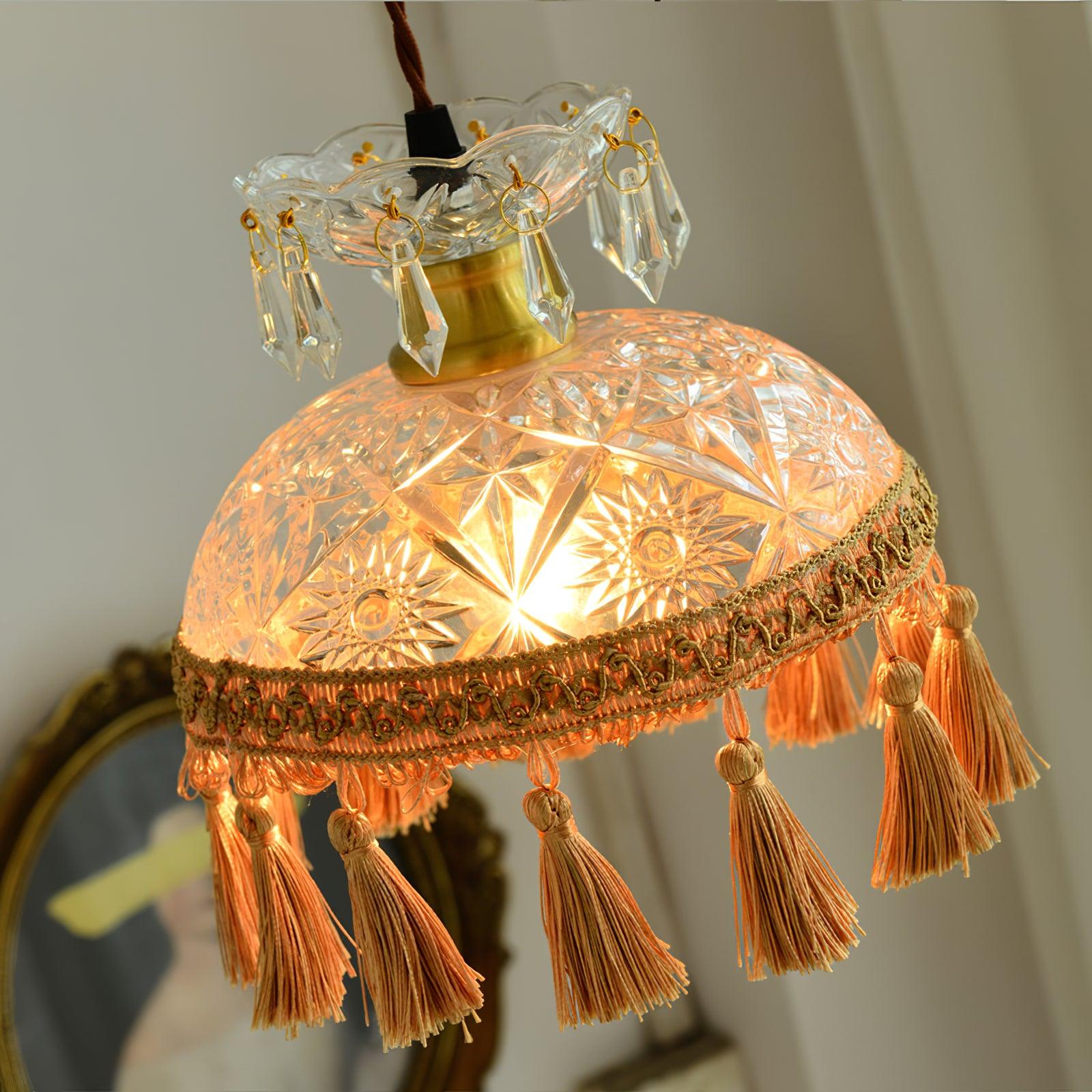 Devel Brass Glass Luxurious Pendant Light-Neutral Decor