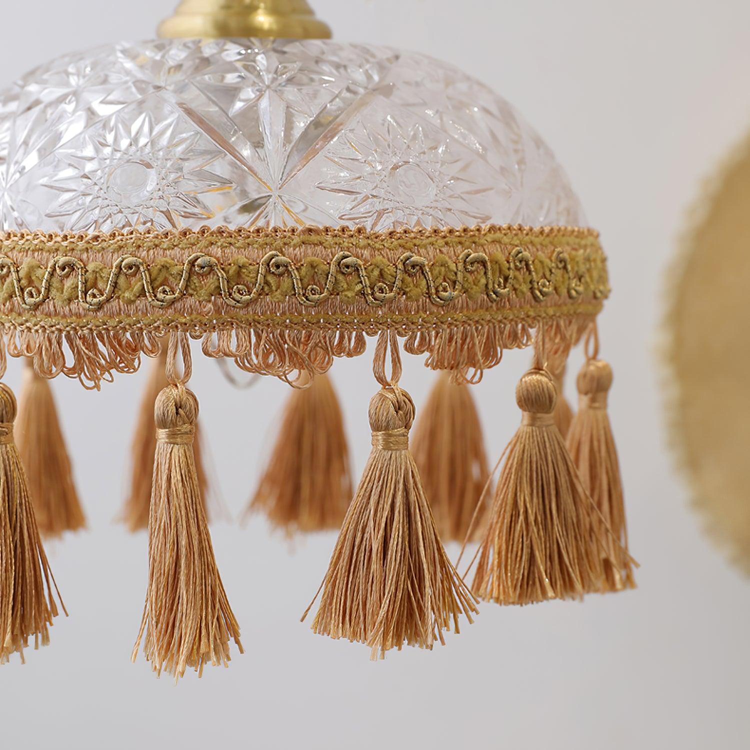 Devel Brass Glass Luxurious Pendant Light-Neutral Decor