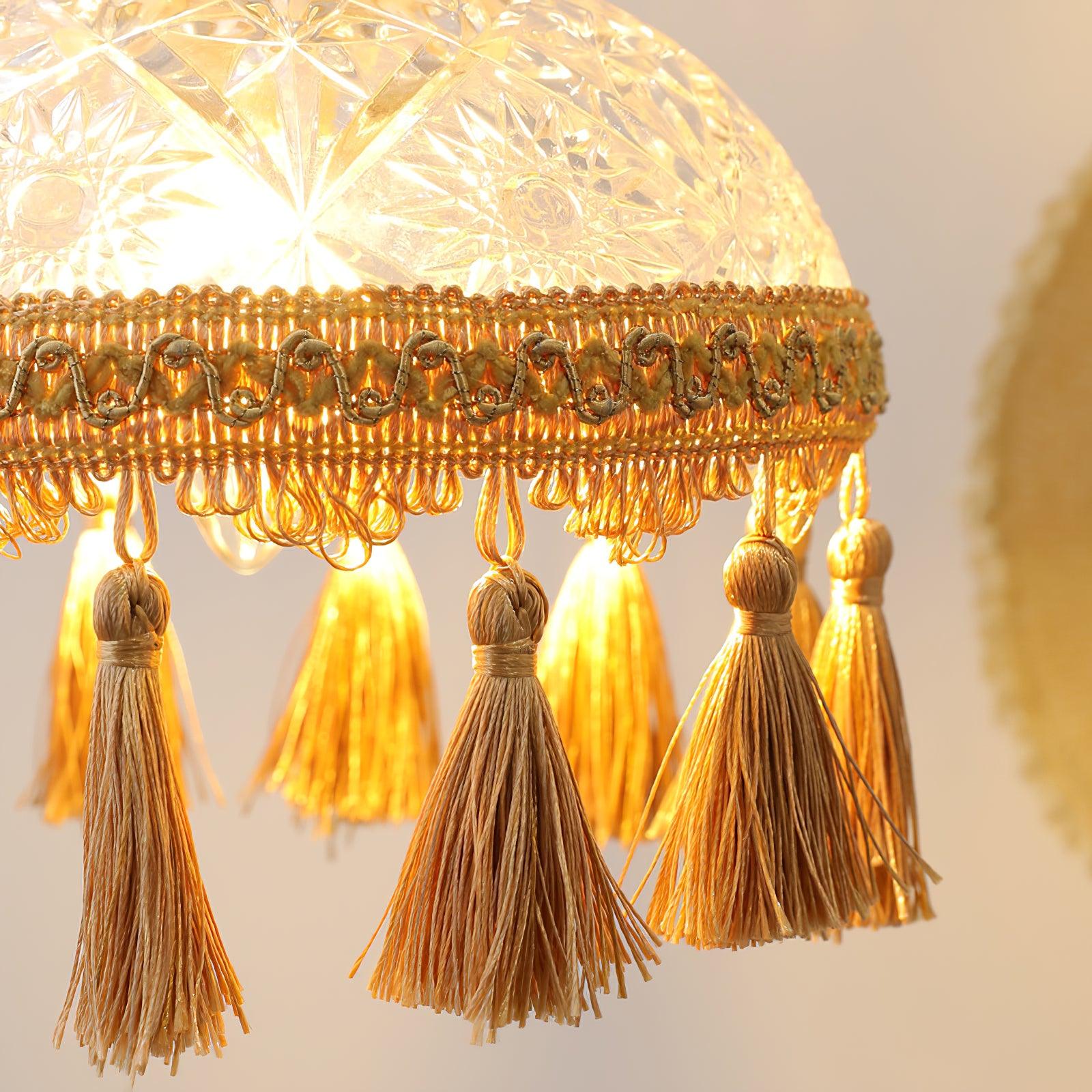 Devel Brass Glass Luxurious Pendant Light-Neutral Decor