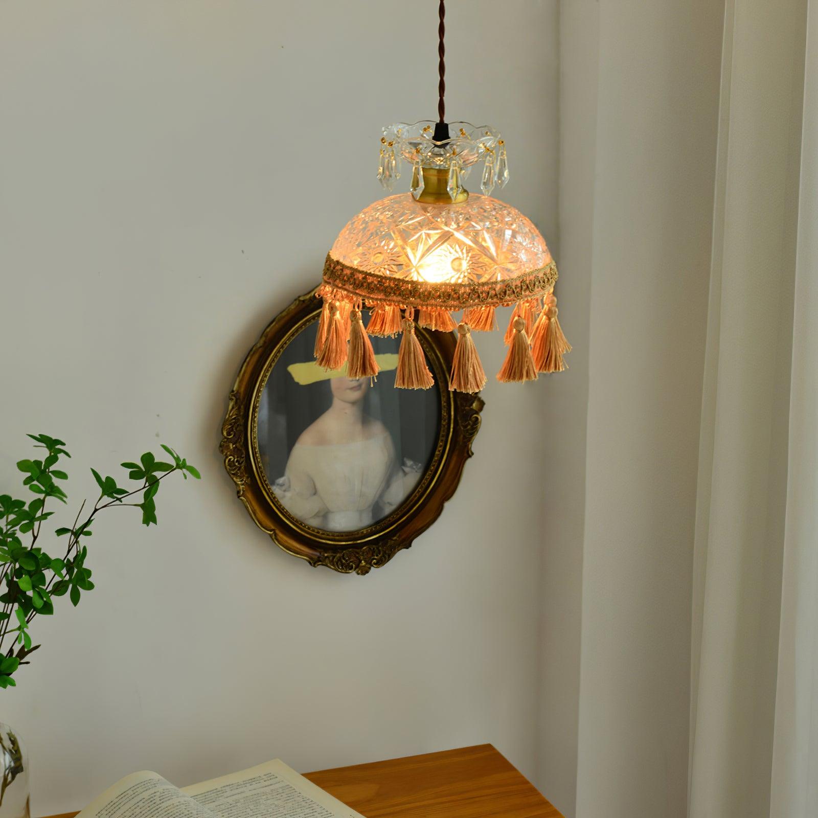Devel Brass Glass Luxurious Pendant Light-Neutral Decor