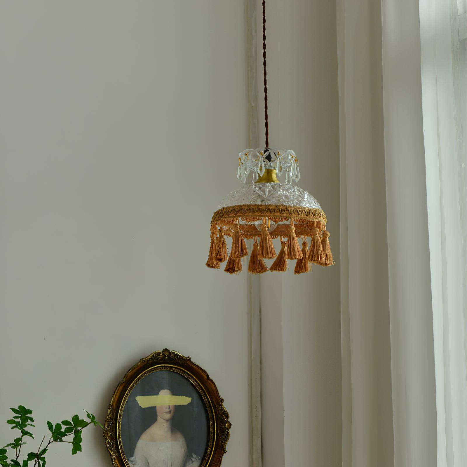 Devel Brass Glass Luxurious Pendant Light-Neutral Decor