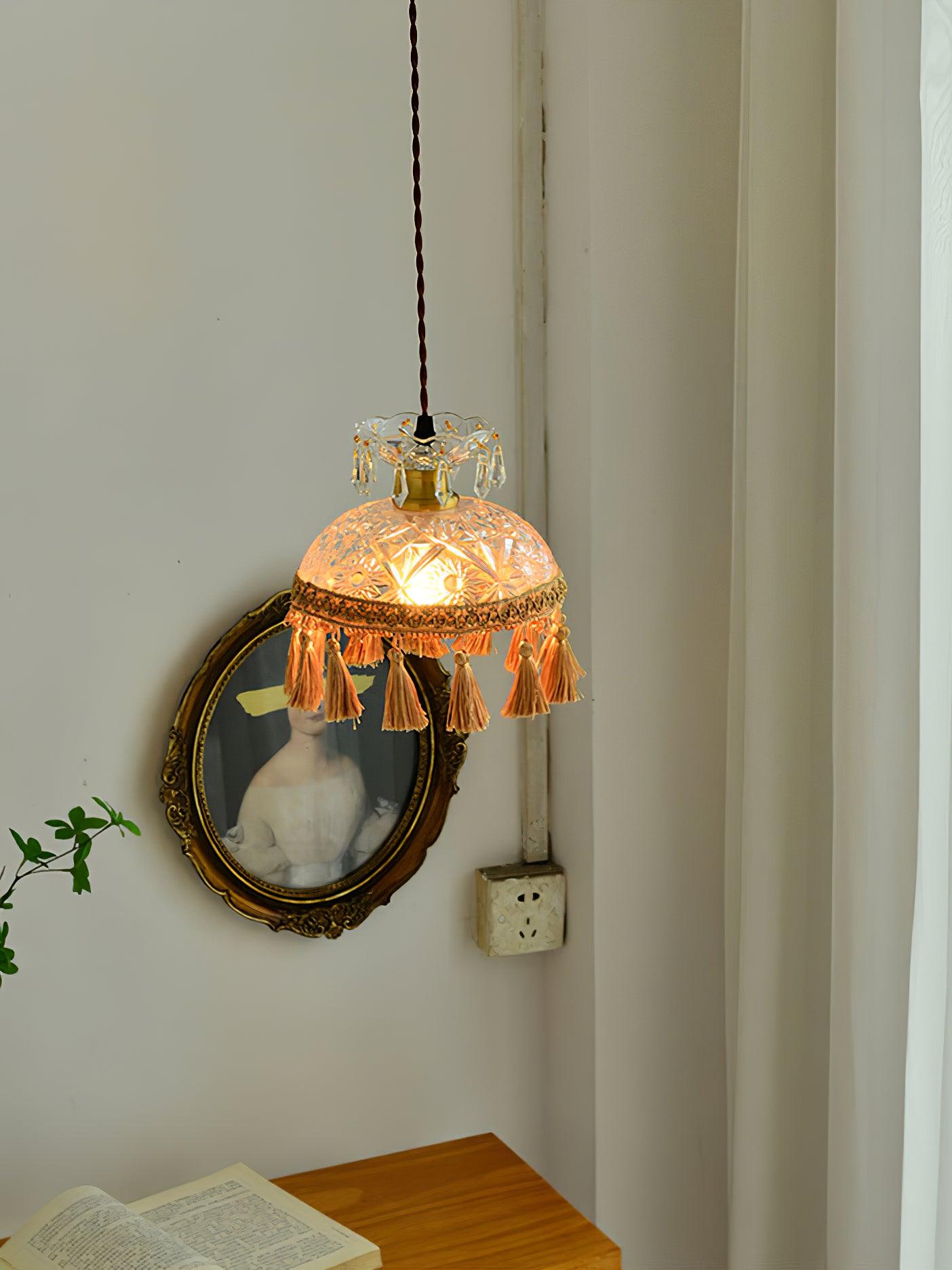 Devel Brass Glass Luxurious Pendant Light-Neutral Decor
