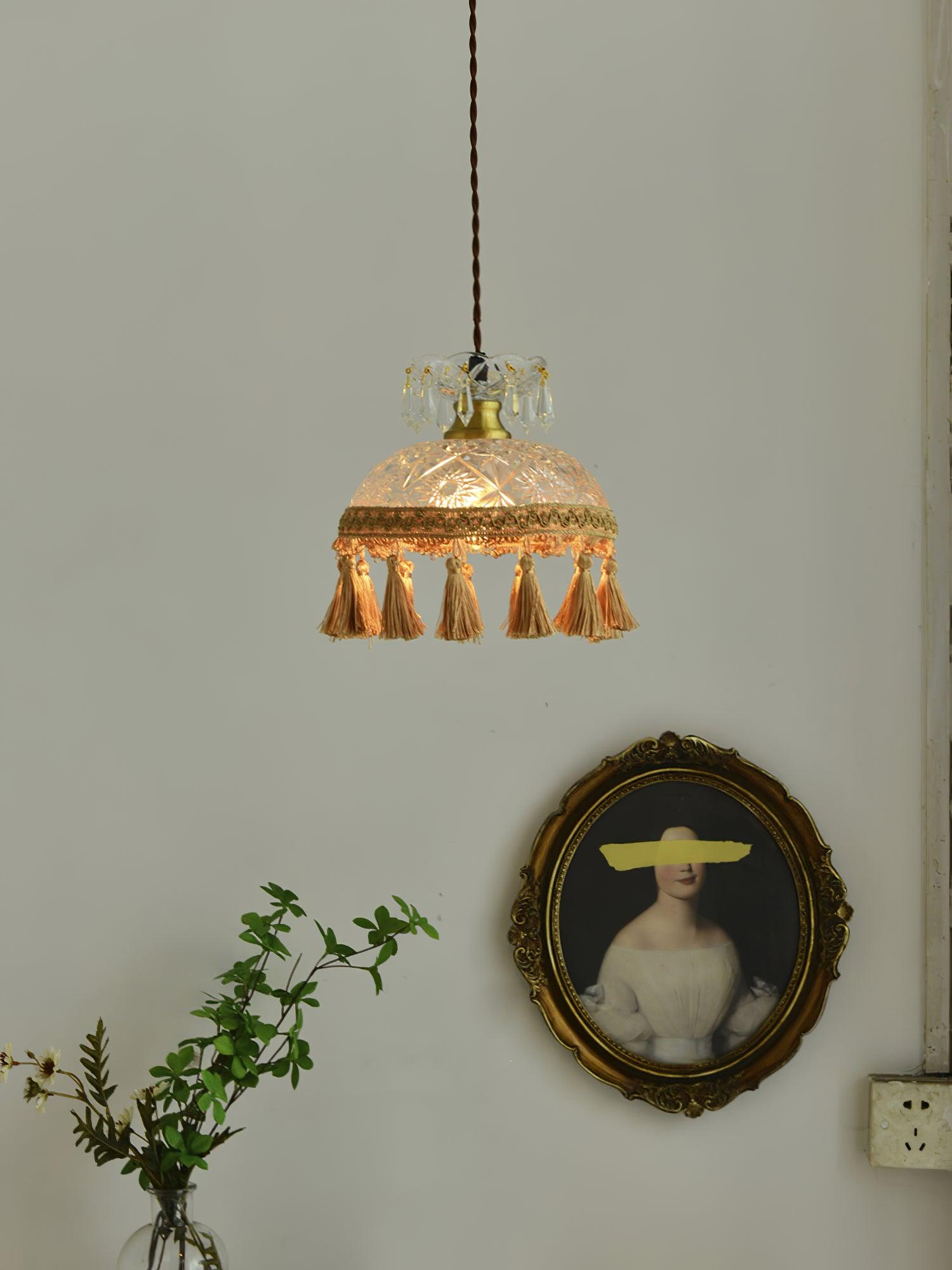 Devel Brass Glass Luxurious Pendant Light-Neutral Decor