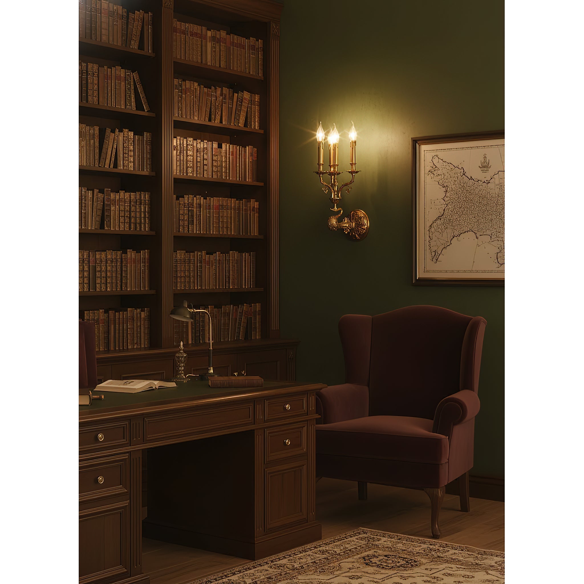 The wall lamp featured in a luxurious interior setting.