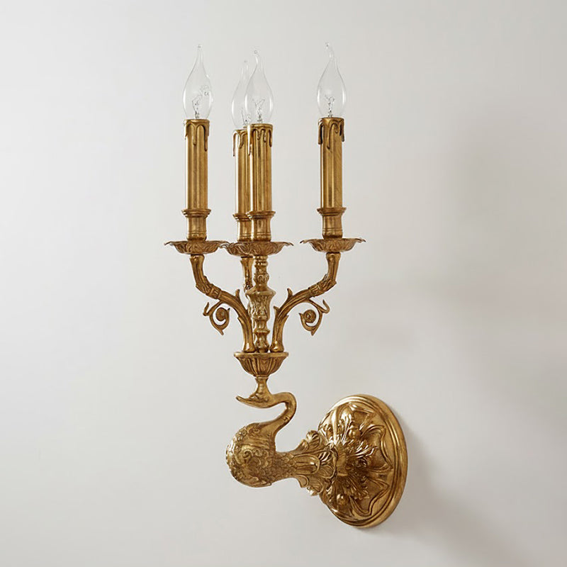Detail of the craftsmanship on the brass fixture.