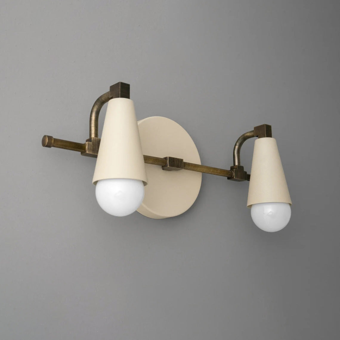 The wall lamp from a straight-on perspective.