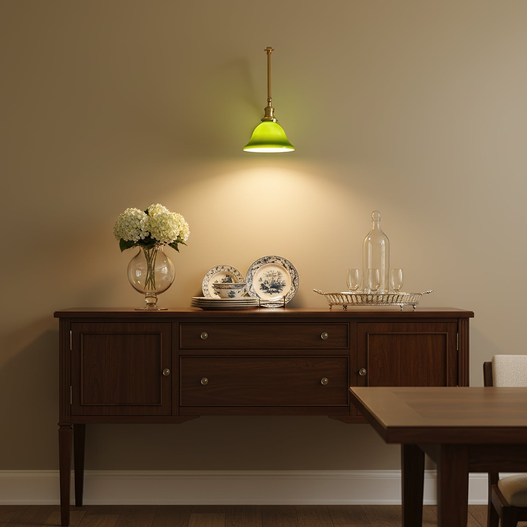 Lifestyle image of the Brady wall lamp in a modern living room.