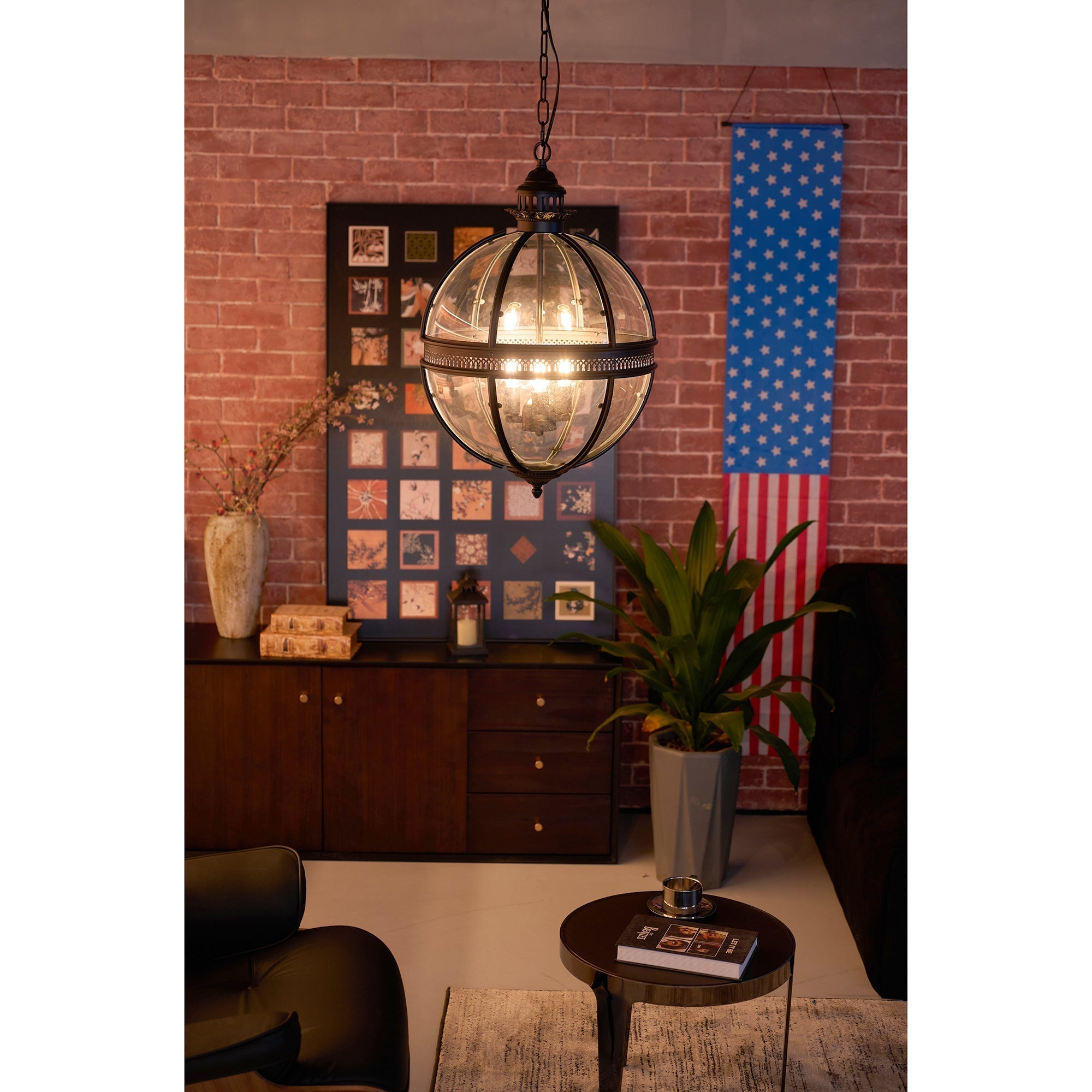 Svelte Vintage Industrial Glass Pendant Light-Neutral Decor